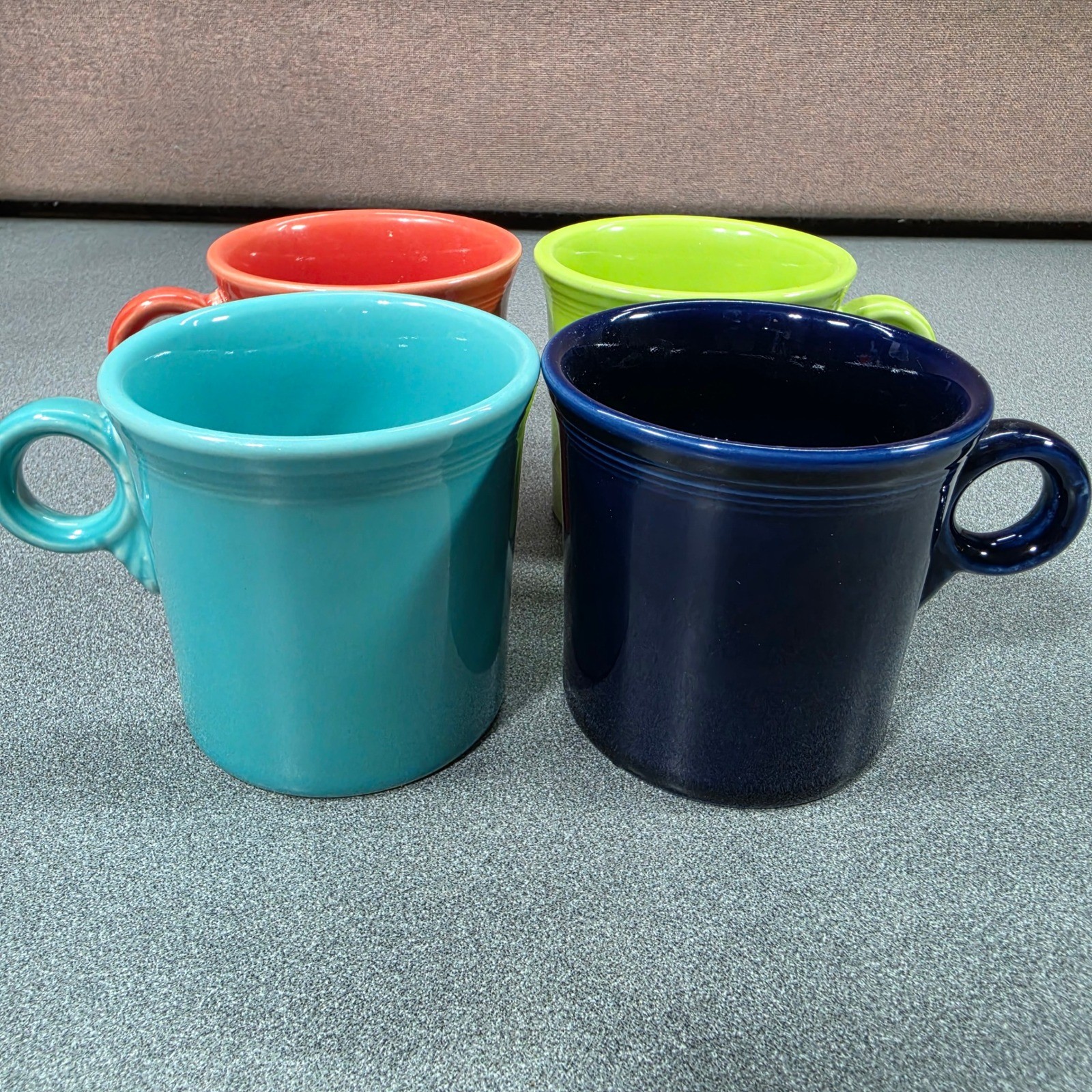 Early Vintage Fiesta Coffee Mugs Set of 4 Excellent Ring Handle Mugs