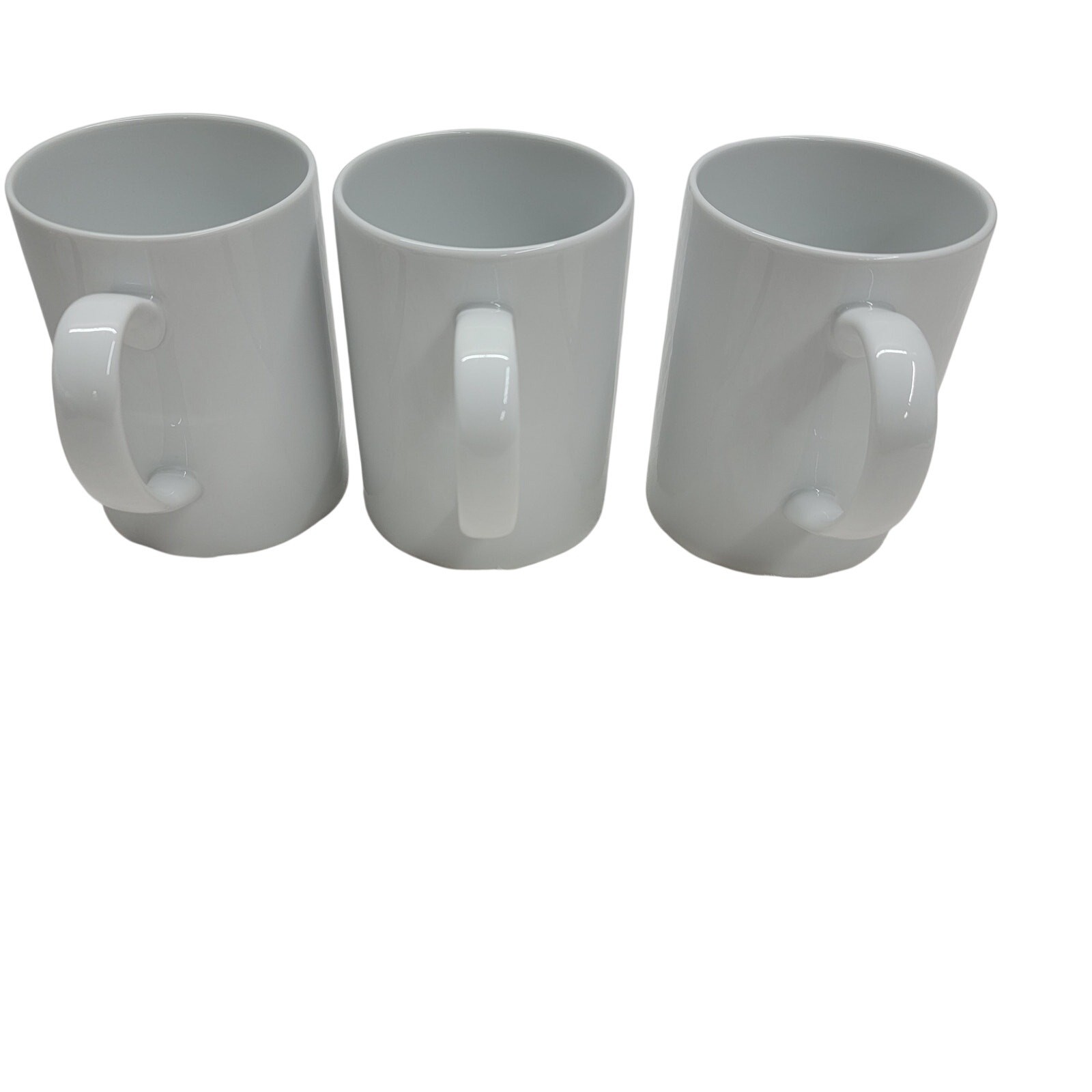 Set of 6 Crate & Barrel Aspen Can Mugs White Porcelain 11oz Coffee Cups New