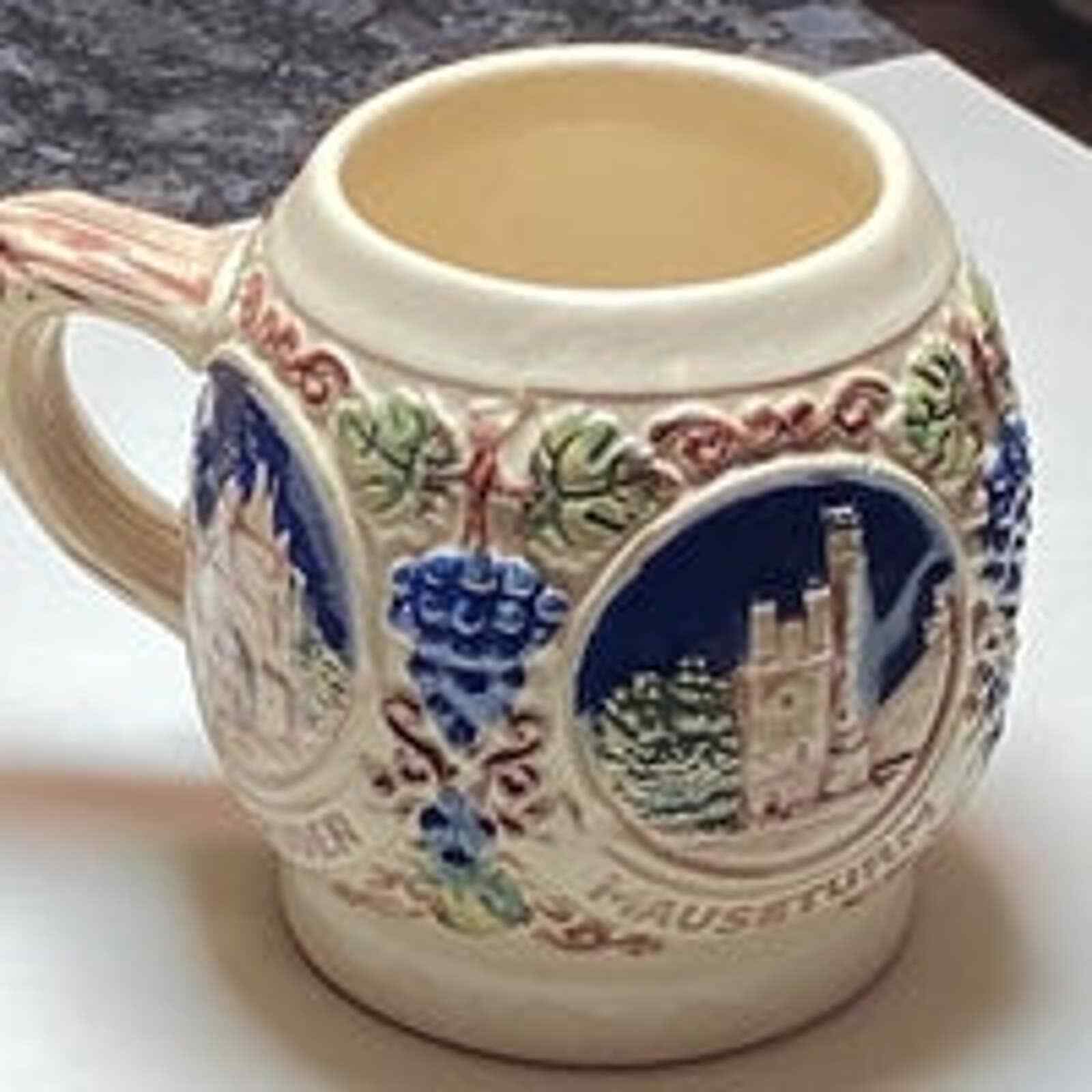 Vtg Cobalt Blue Small Beer Stein Mug Castles Original Gerz Gerzit W Germany