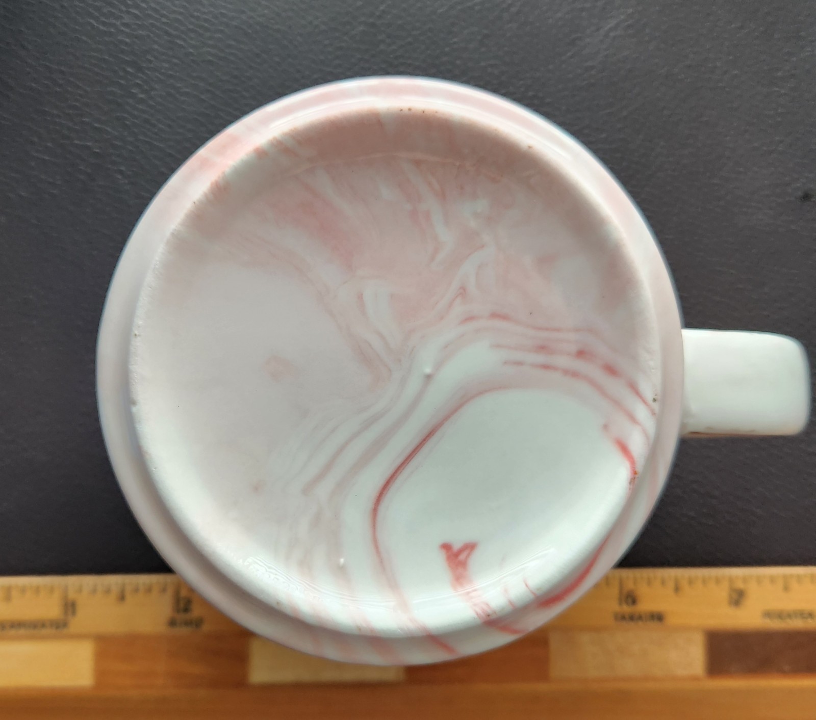 12 Ounce Pink Marbled Coffee/Tea Cup, Gilded Letters. Nurse/Doctor Theme. New