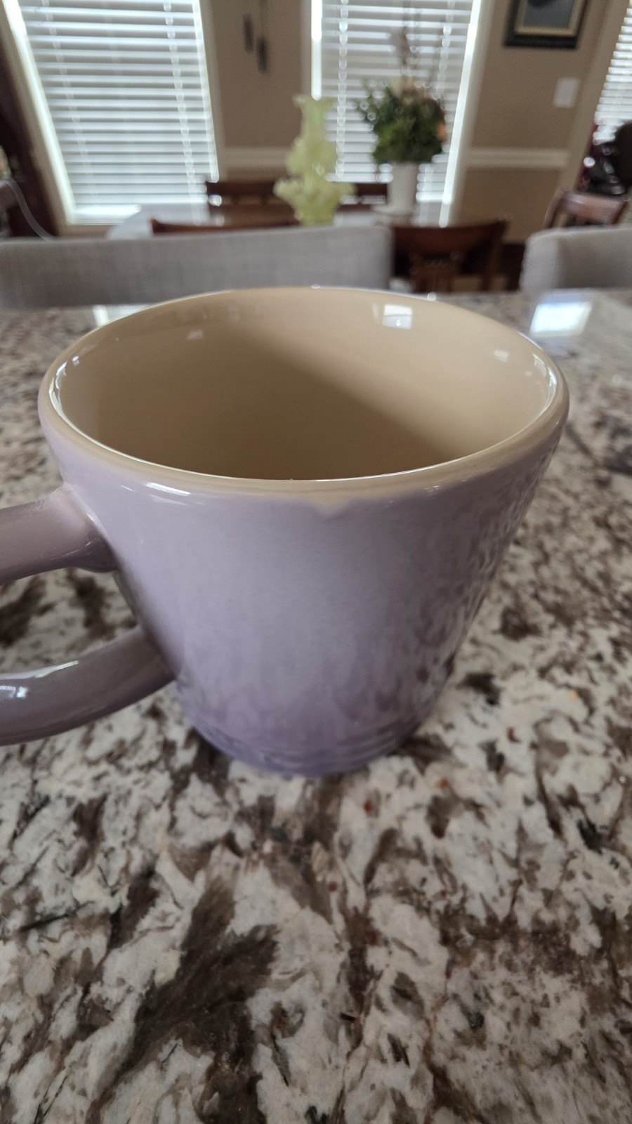 NEW (2) LE CREUSET Coffee Mugs Mint Green And Lavender 12 oz.