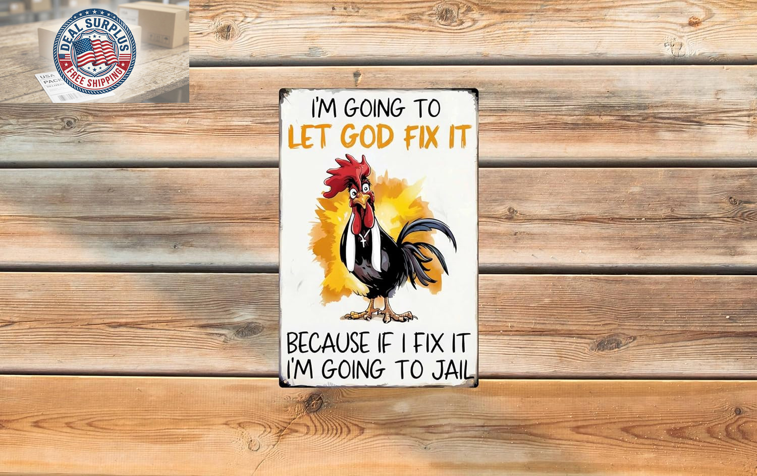 Funny Chicken Gifts Christian God Gifts Chicken I’M Going to Let God Fix It Tin