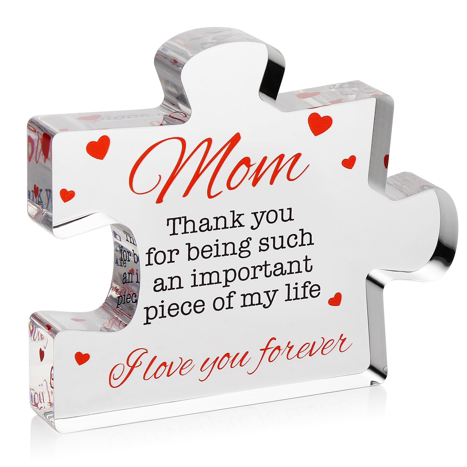 Engraved Acrylic Block Puzzle Birthday Present For Mom 4.1×3.5 Inch Size