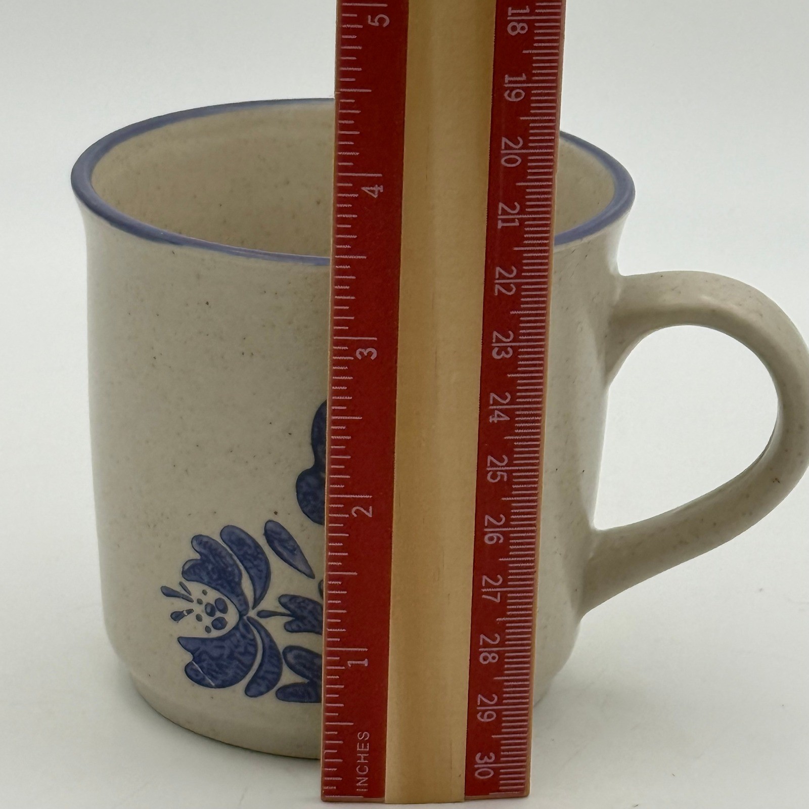 Pfaltzgraff Yorktowne Studio Coffee Mug Blue Floral Speckled Stoneware 12oz