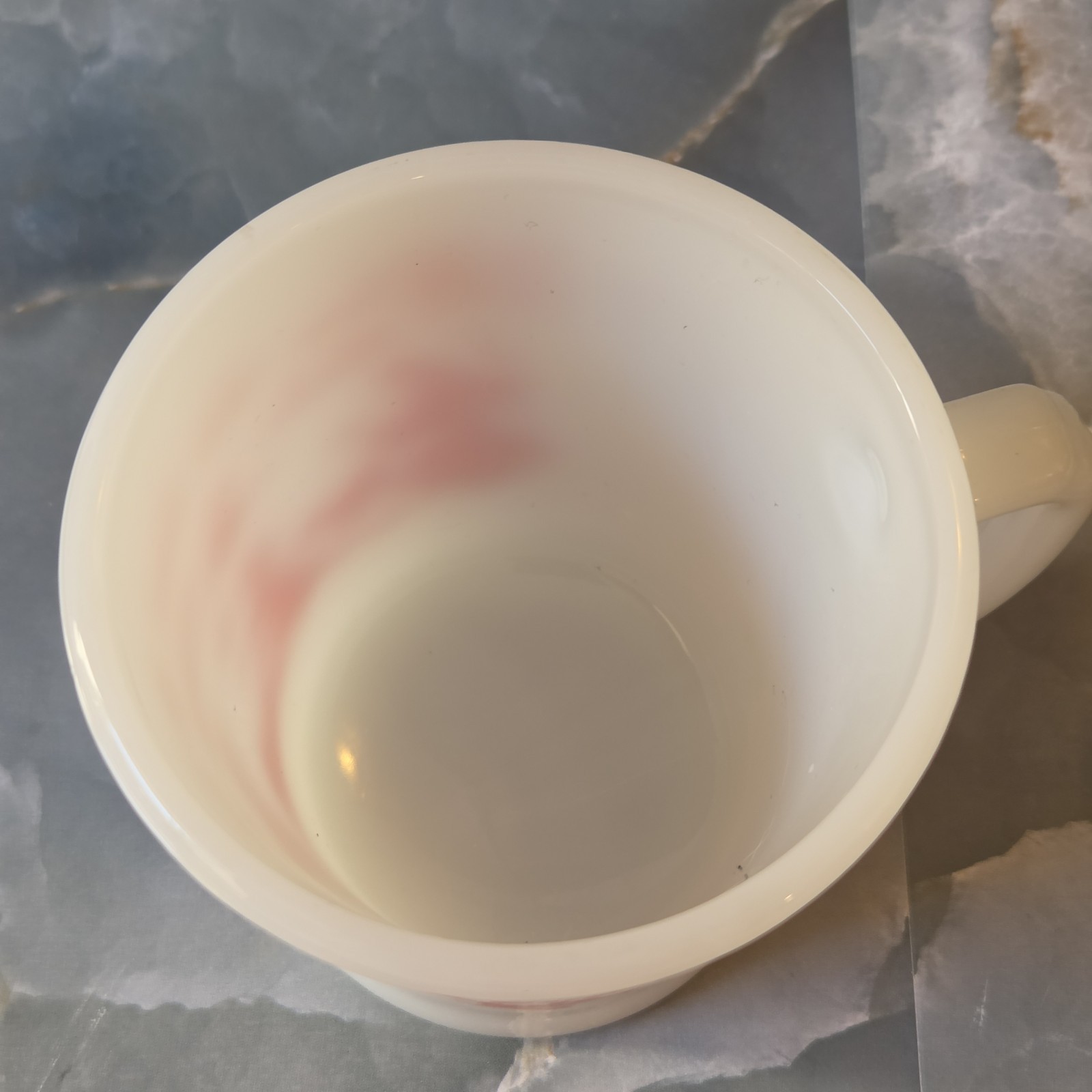 Vintage Fire King Anchor Hocking Milk Glass Coffee Cup Mug Bless This Food Lord