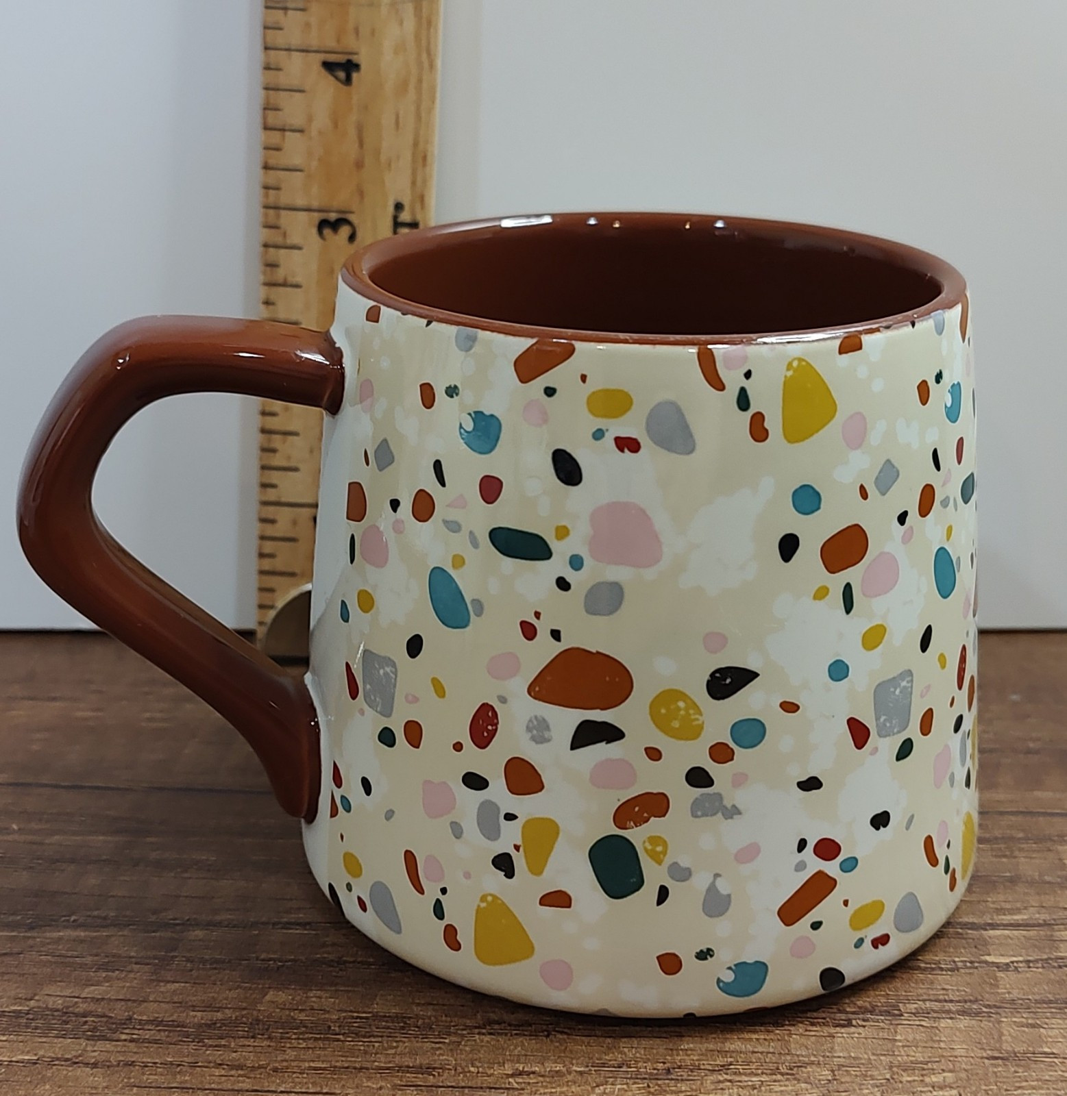 Mid Century Modern Style Terrazzo Patterned Multicolor Ceramic Coffee Mug B17