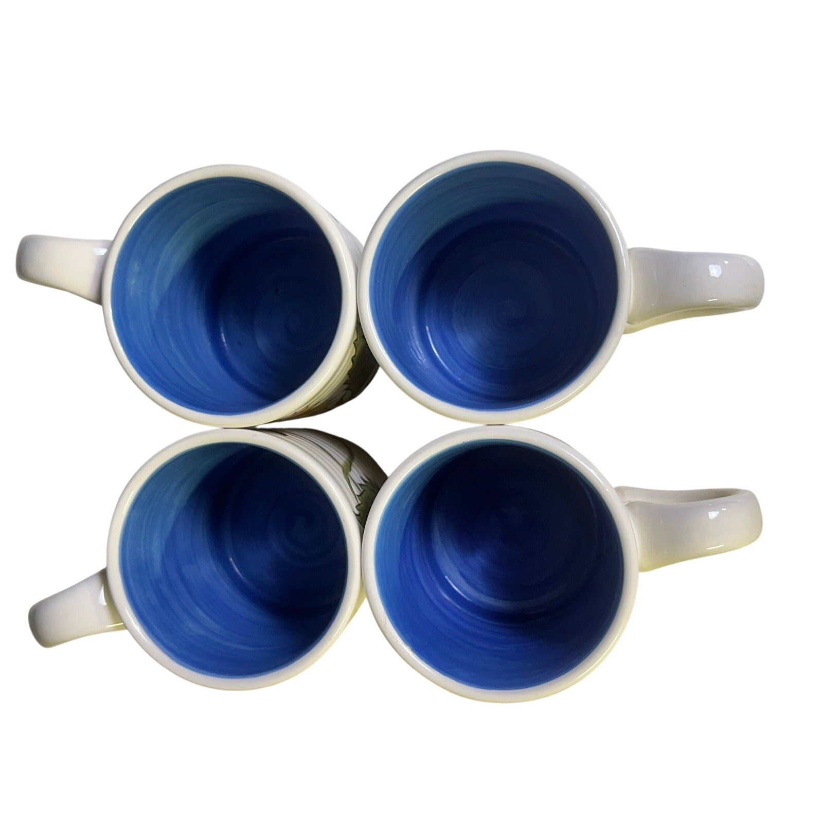 Pier 1 Sunflower Fields Earthenware Coffee Tea Latte Mugs-Set of 4