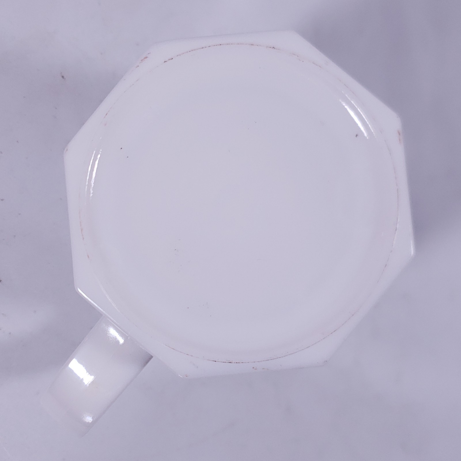 Vintage Art Deco Arcopal France OCTIME WHITE Octagonal Milk Glass MUG SET