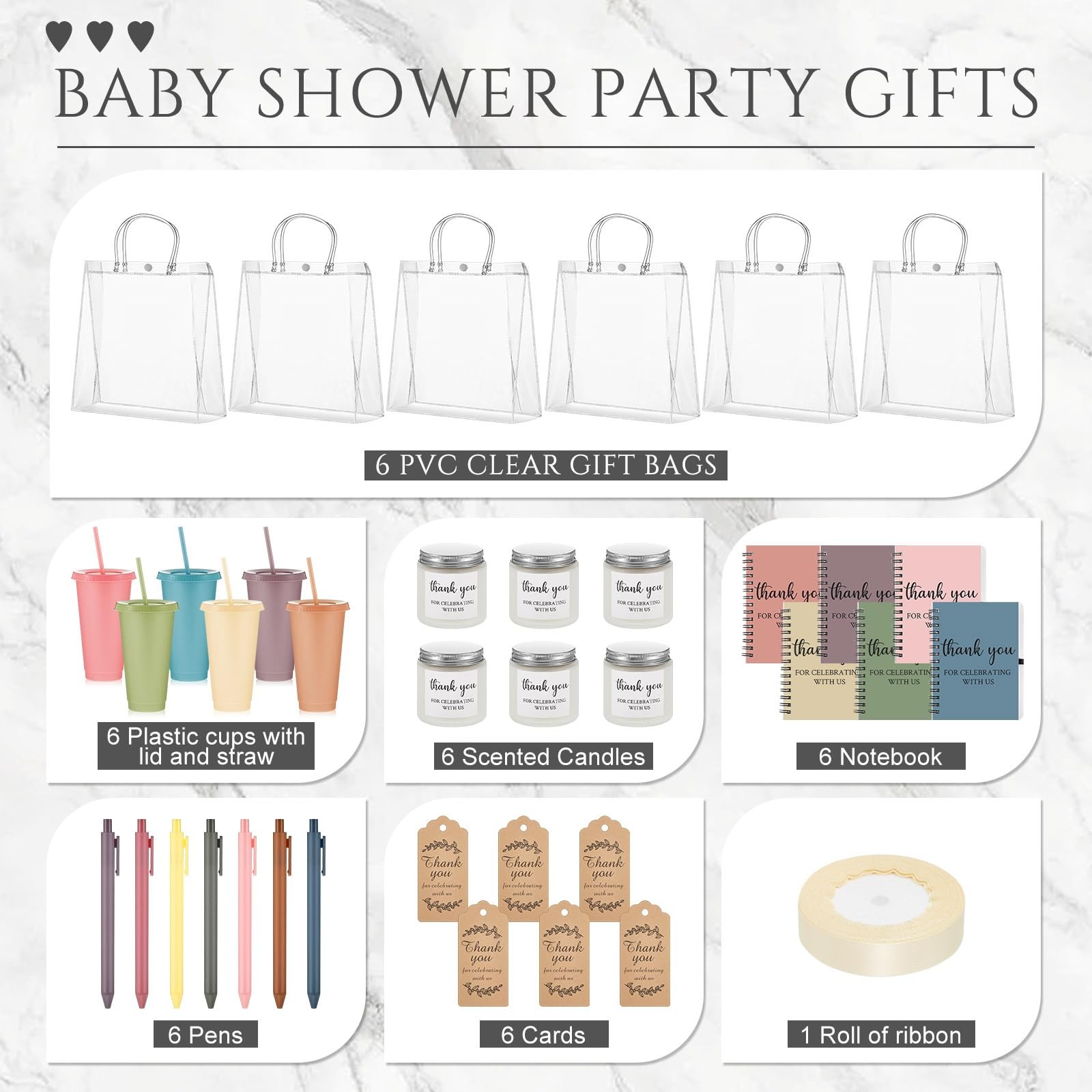 6 Sets New Parent Shower Prizes for Player Winners Adults Include Plastic Tum…