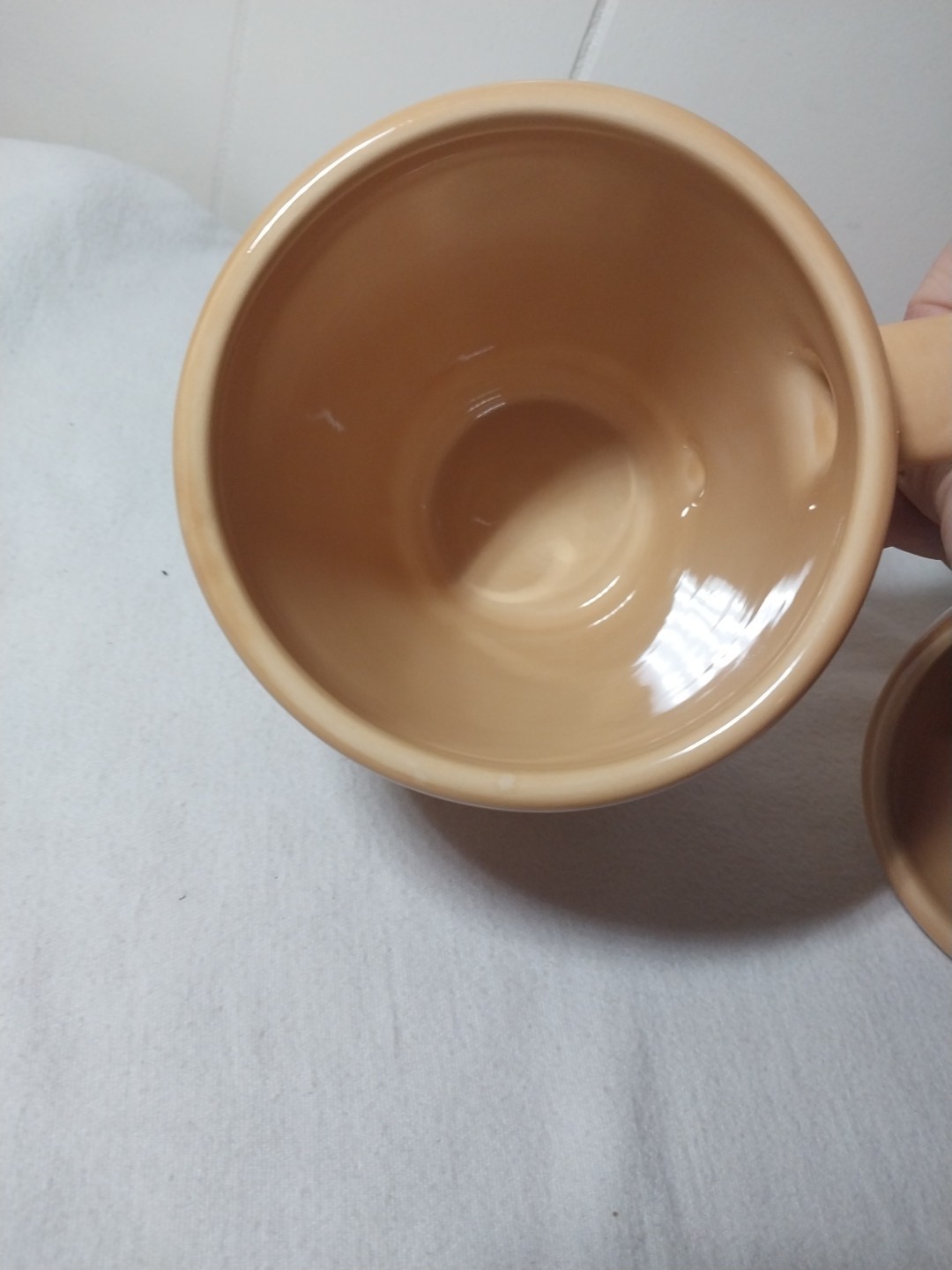 Pottery Barn Sausalito Amber Yellow 4.5” Coffee Mugs 2 USED – RETIRED