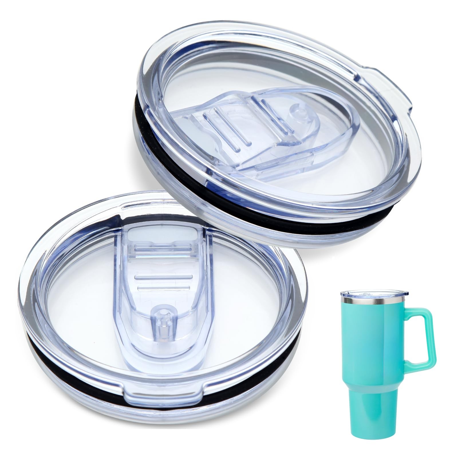 2PCS 40oz Tumbler Lid Replacement BPA Free Reusable Cup Cover Durable Fit