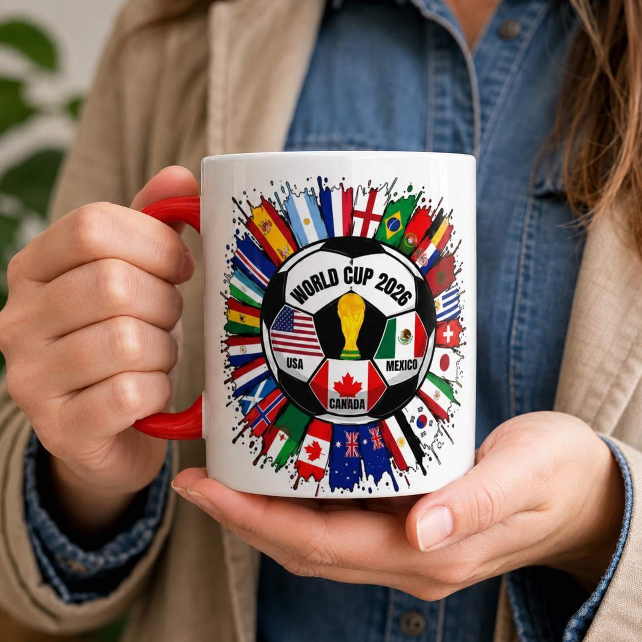 2026 World Cup Mug Soccer Fan Flags Sports Coffee Cup