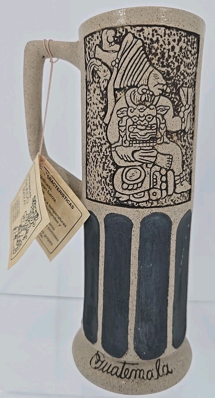 NEW Handmade Keramike Maya “Mundo Maya” MAYAN AZTEC COFFEE MUG – Guatemala
