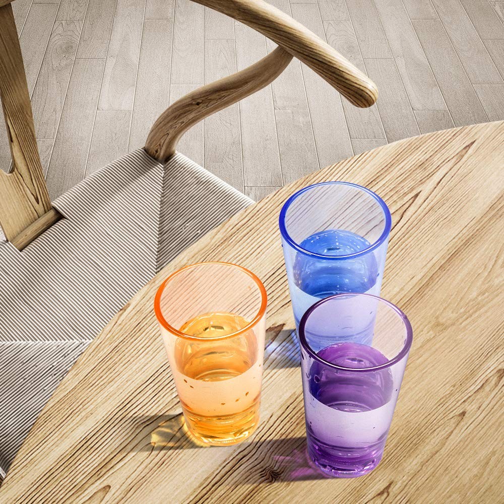 Unbreakable Drinking Glasses, 5 Oz Plastic Tumblers Cups Set of 6 in 3 Assort