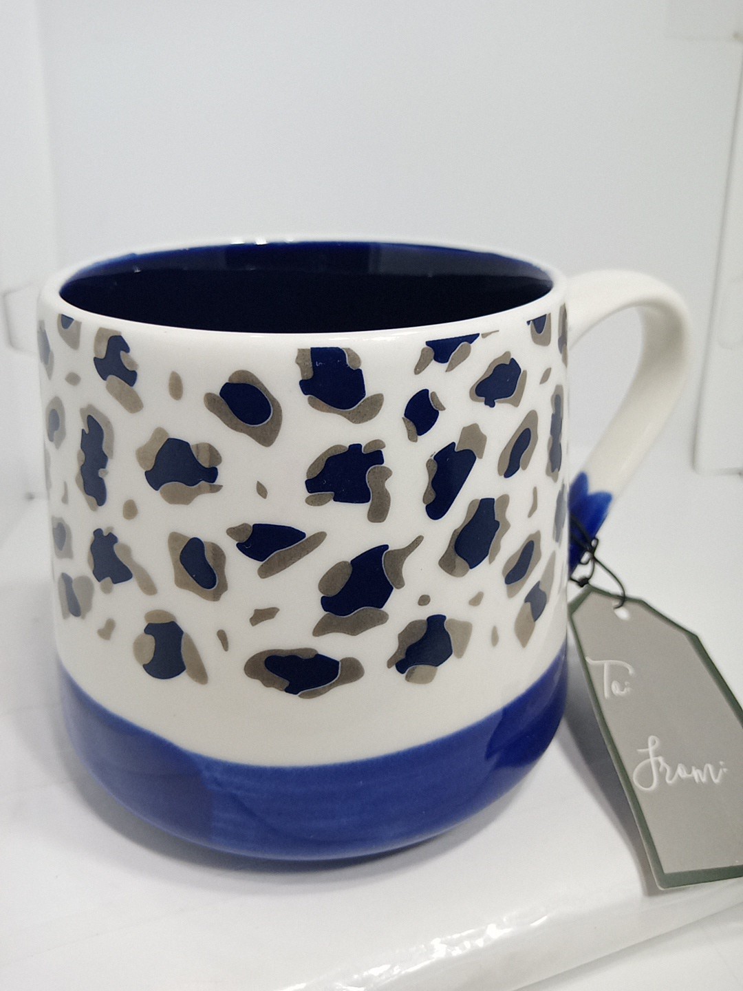 LEOPARD PRINT COFFEE MUG. CHEETAH PRINT COFFEE MUG. TAPERED DECO MUG. B401