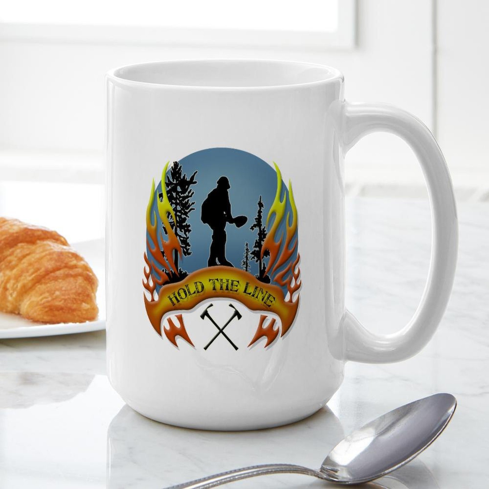 CafePress Wildland Firefighter (Hold The Line) Large Mug (1504261774)