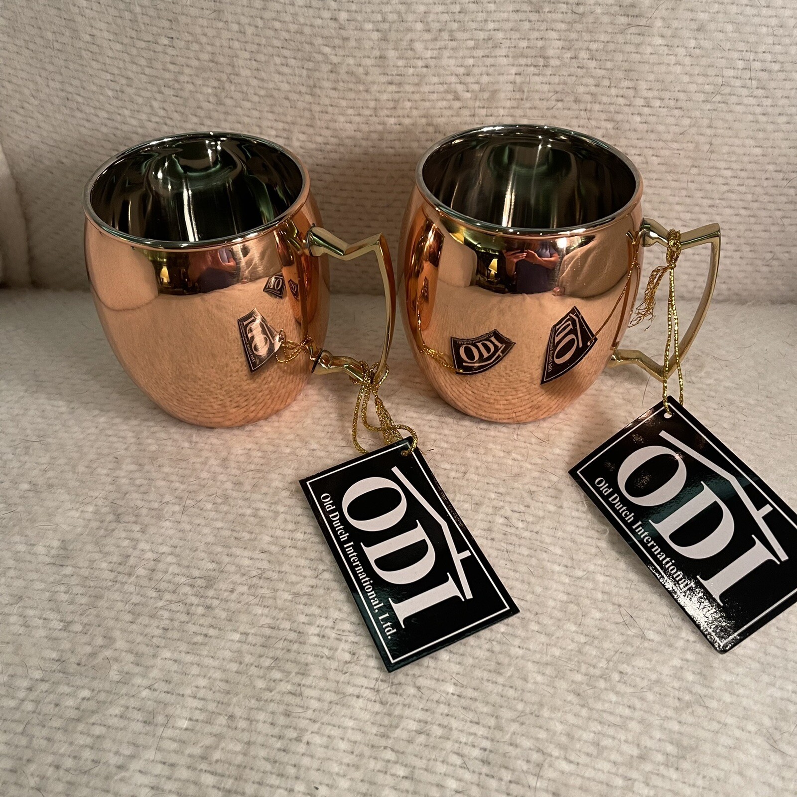 ODI OLD DUTCH INTERNATIONAL Set of 2 SOLID COPPER MOSCOW MULE 16-OZ MUGS