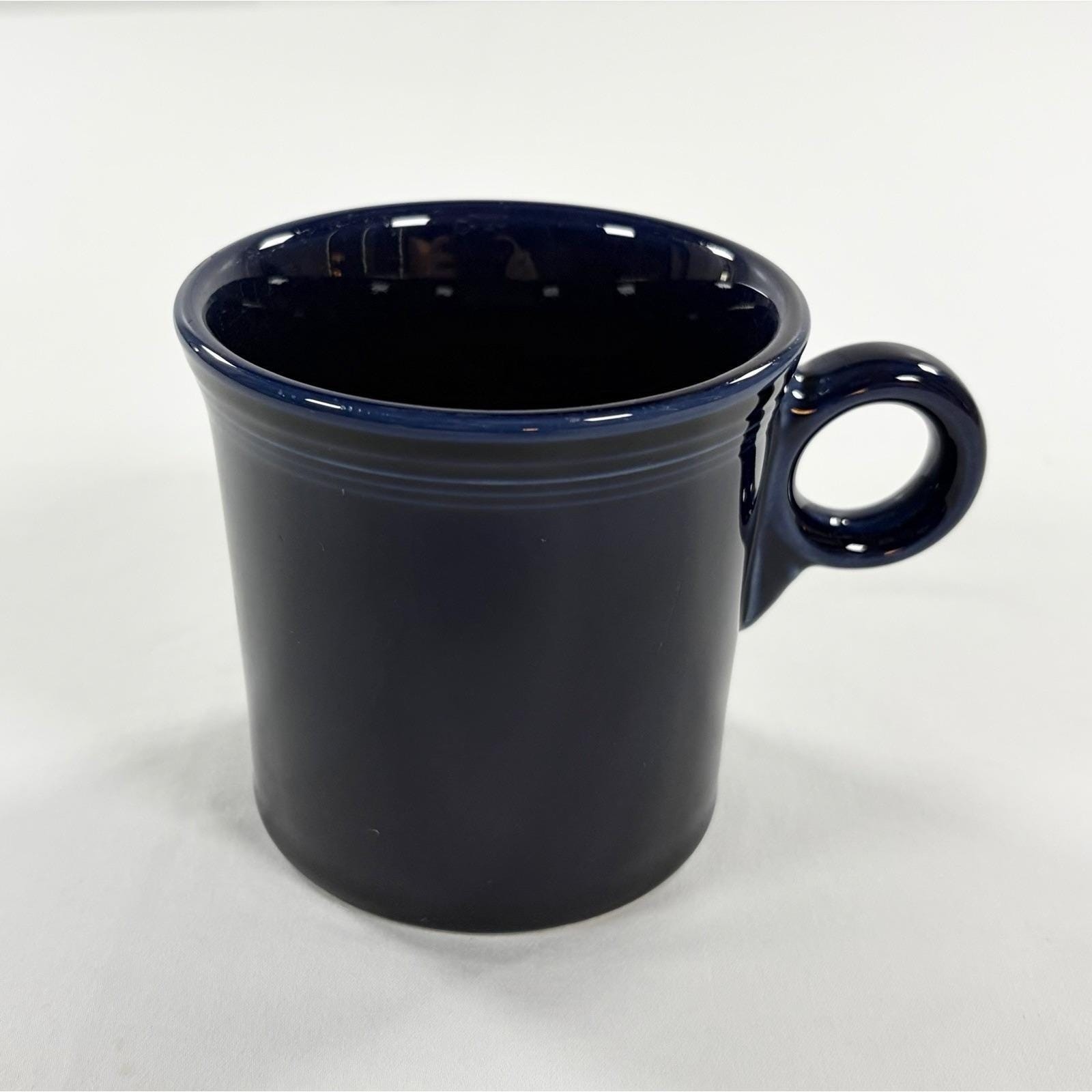 Fiestaware Cobalt Blue Ring Handle Coffee Mug 10 oz Tea Cup Homer Laughlin USA