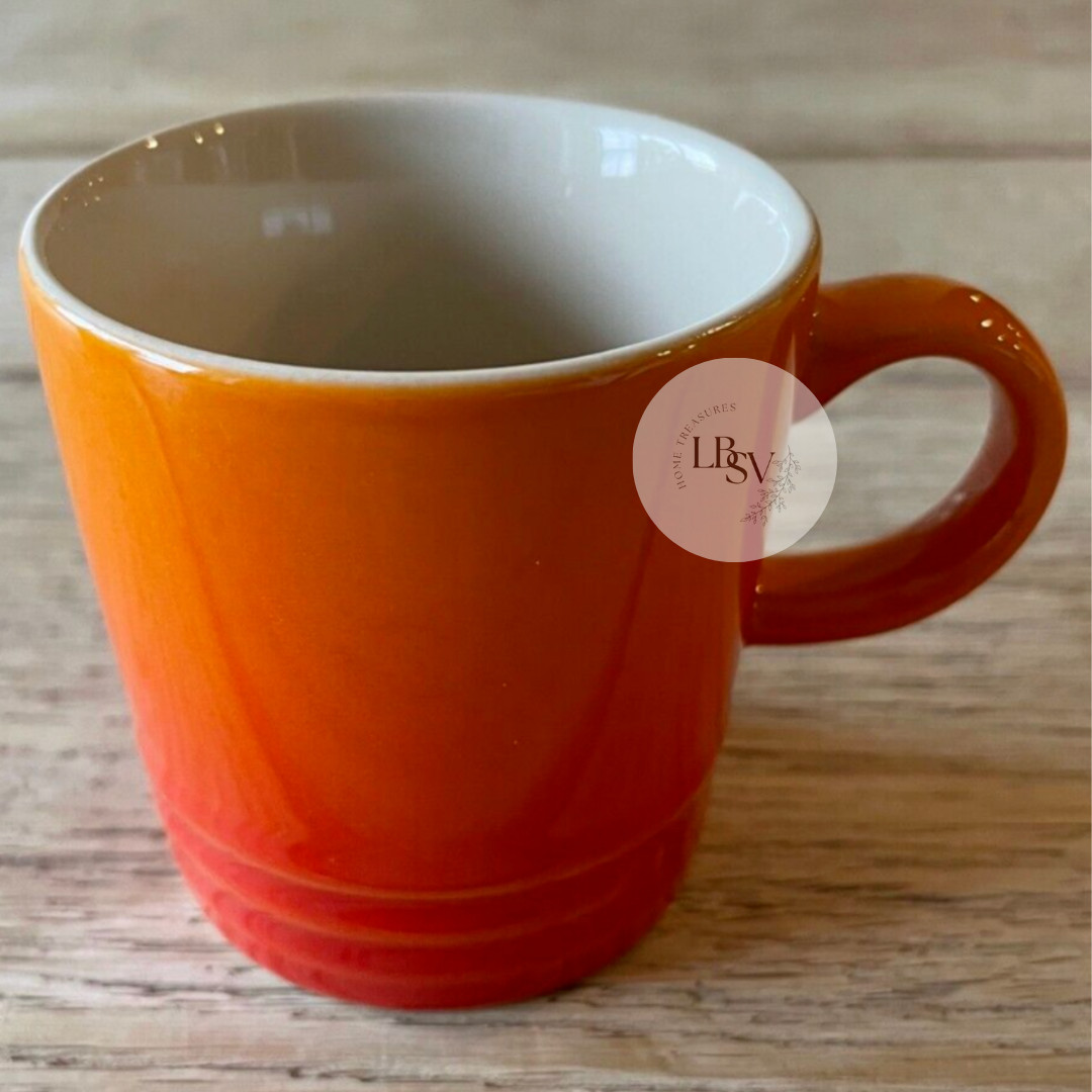 Le Creuset Stoneware Rainbow Multicolor Set of 6 3.5oz London Espresso Mugs NEW