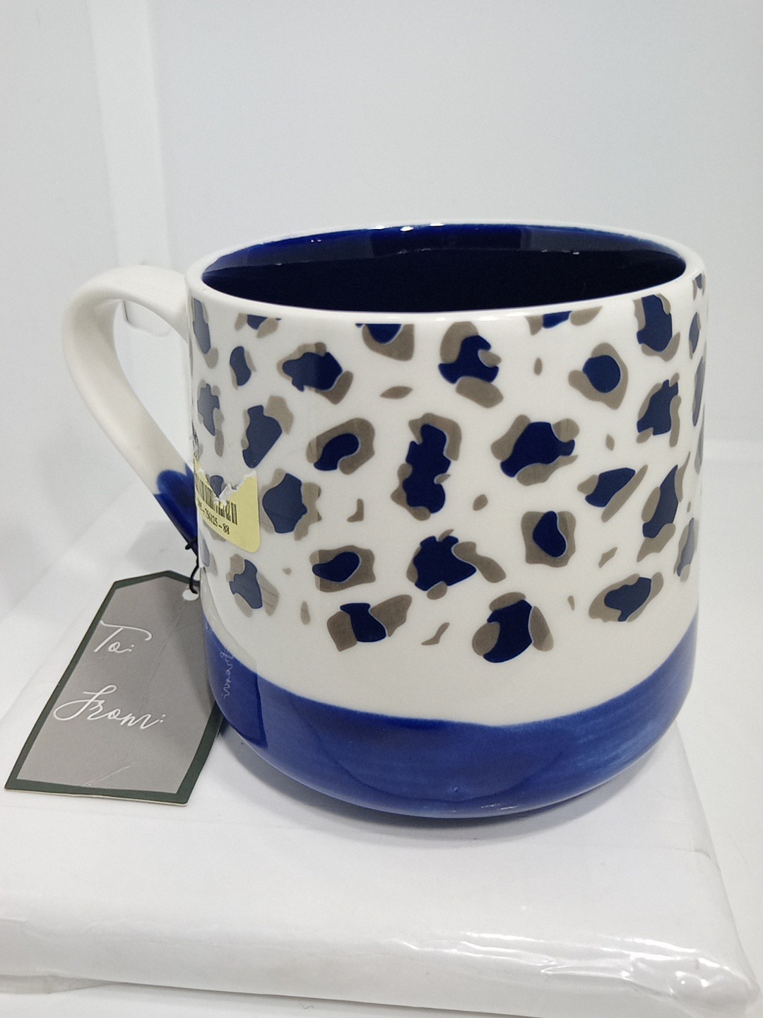 LEOPARD PRINT COFFEE MUG. CHEETAH PRINT COFFEE MUG. TAPERED DECO MUG. B401