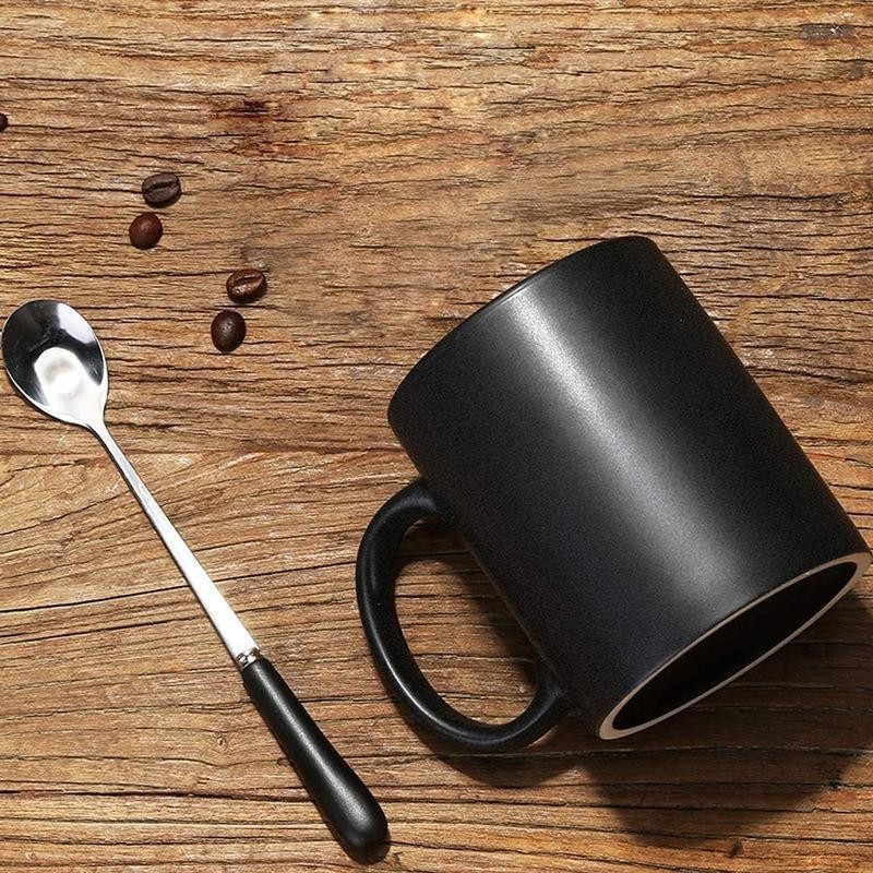 Matte Black Porcelain Coffee Mugs Set of 4 Latte Tea Machine Wash Microwave Safe