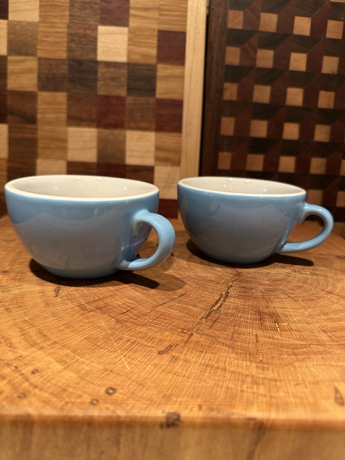 MCM Acme Coffee mugs (2), Powder Blue Made In New Zealand Euc