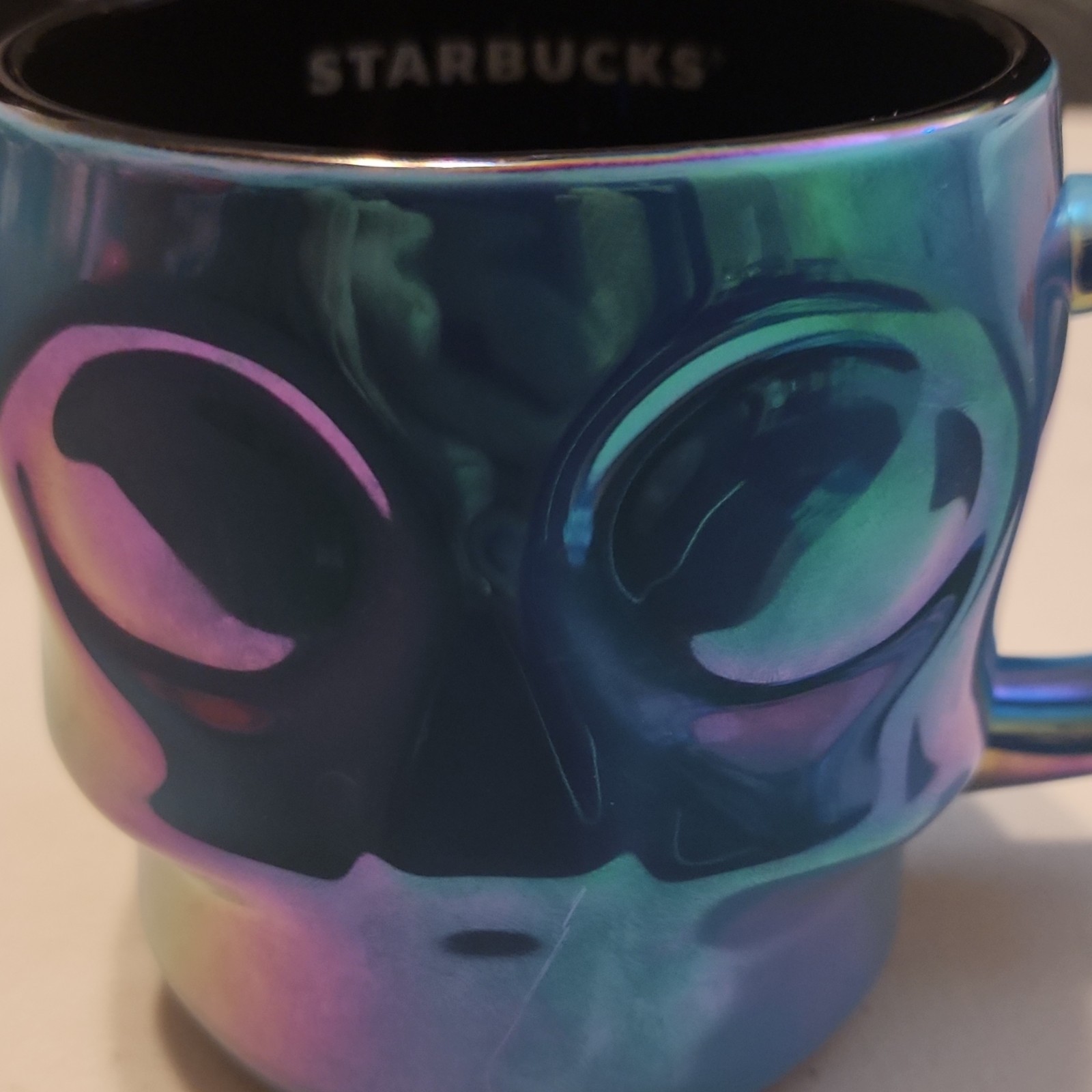 Starbucks 14 fl oz/414 mL Ceramic Coffee Mug Blue Multicolor Alien Design