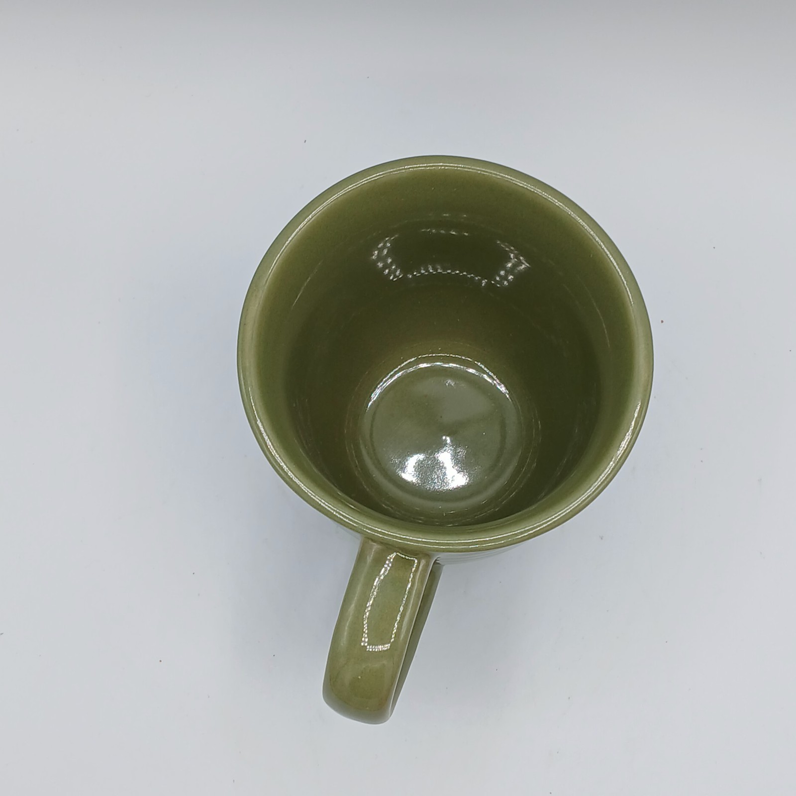 Home Trends Sage Green Ribbed Coffee Mug 12 oz Stoneware