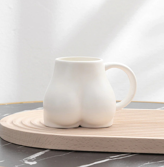 Quality Nordic But Buttock Korean Style Ceramic Mug Cup Tray Minimalist Decor