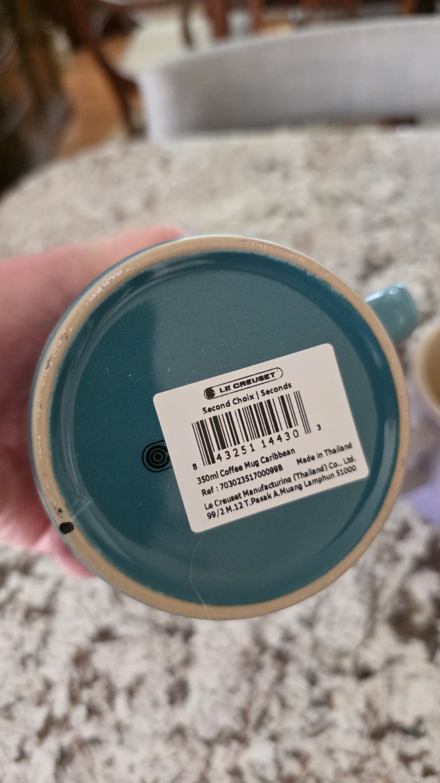 NEW (2) LE CREUSET Coffee Mugs Mint Green And Lavender 12 oz.