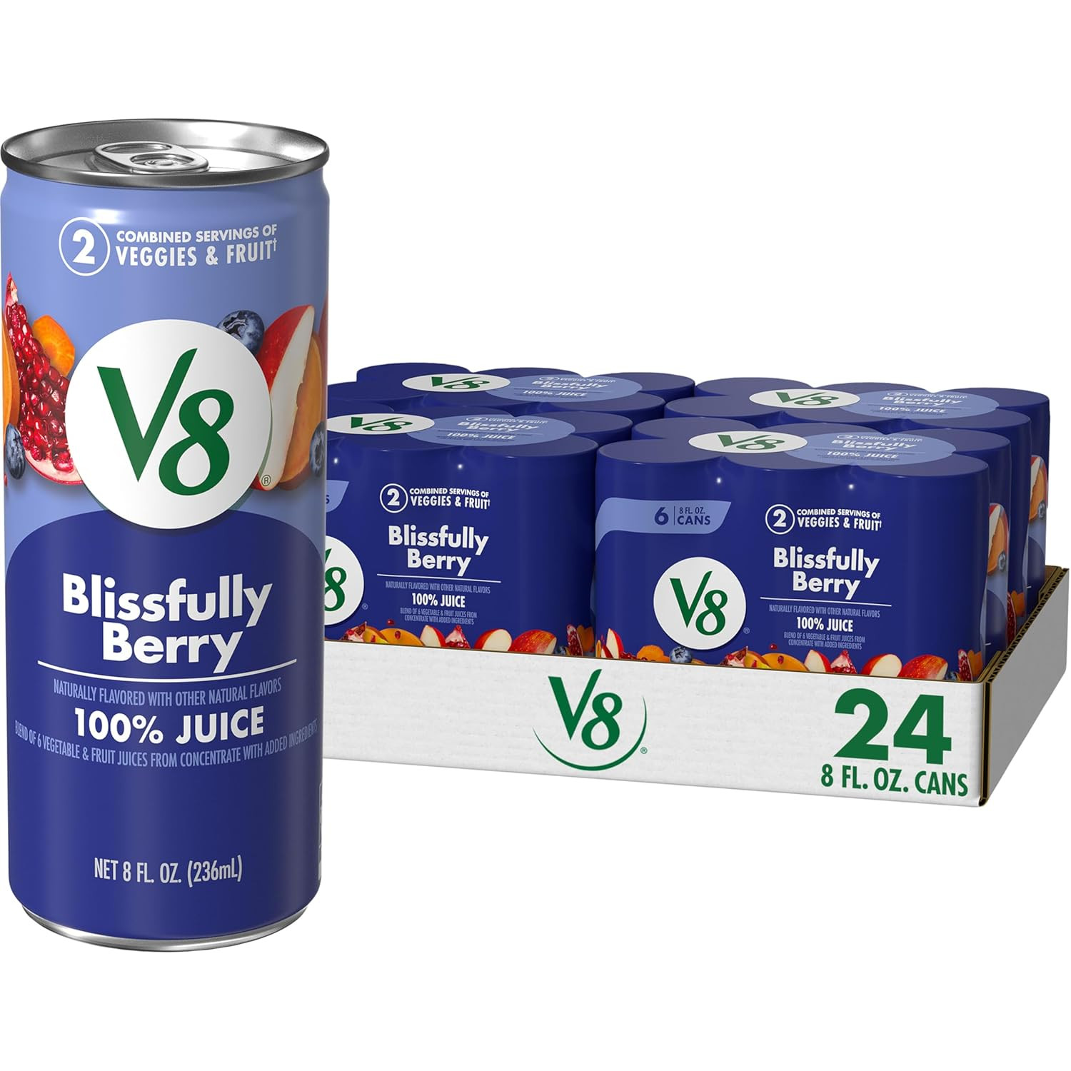 Blissfully Berry 100% Fruit and Vegetable Juice, 8 Fl Oz Can (24 Pack)