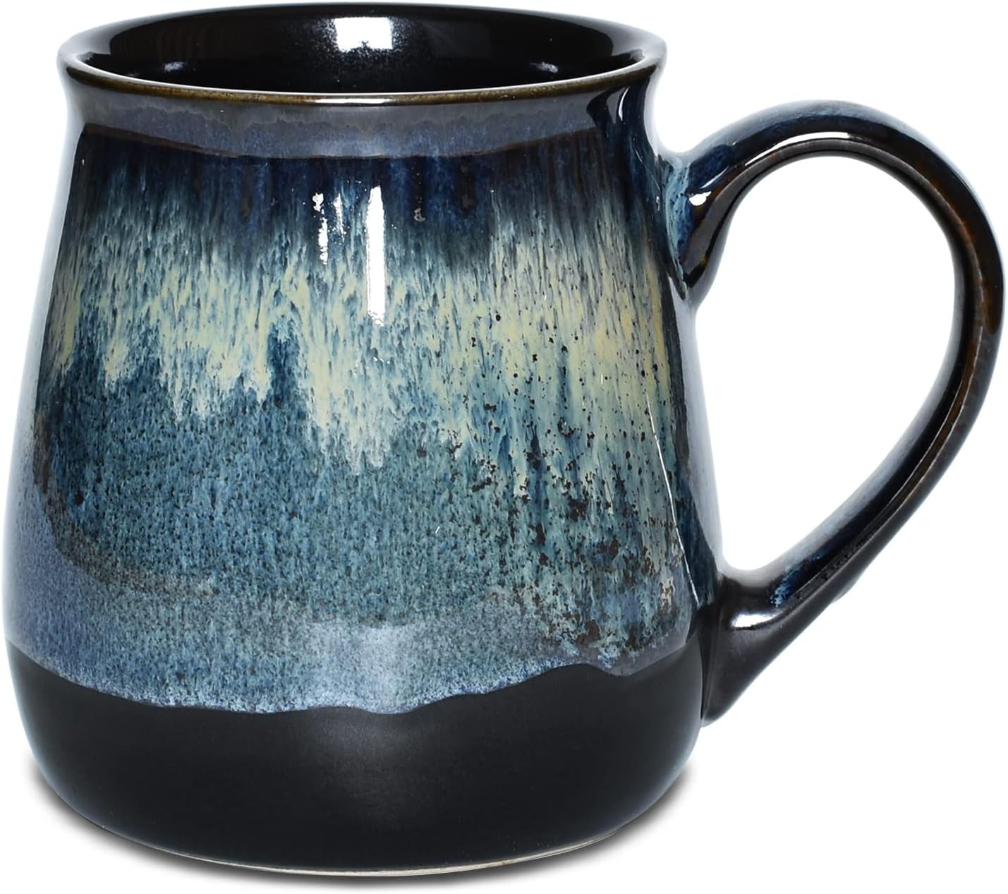 Large Ceramic Coffee Mug, Blue Big Tea Cup for Office and Home, 21 Oz, Dishwa..
