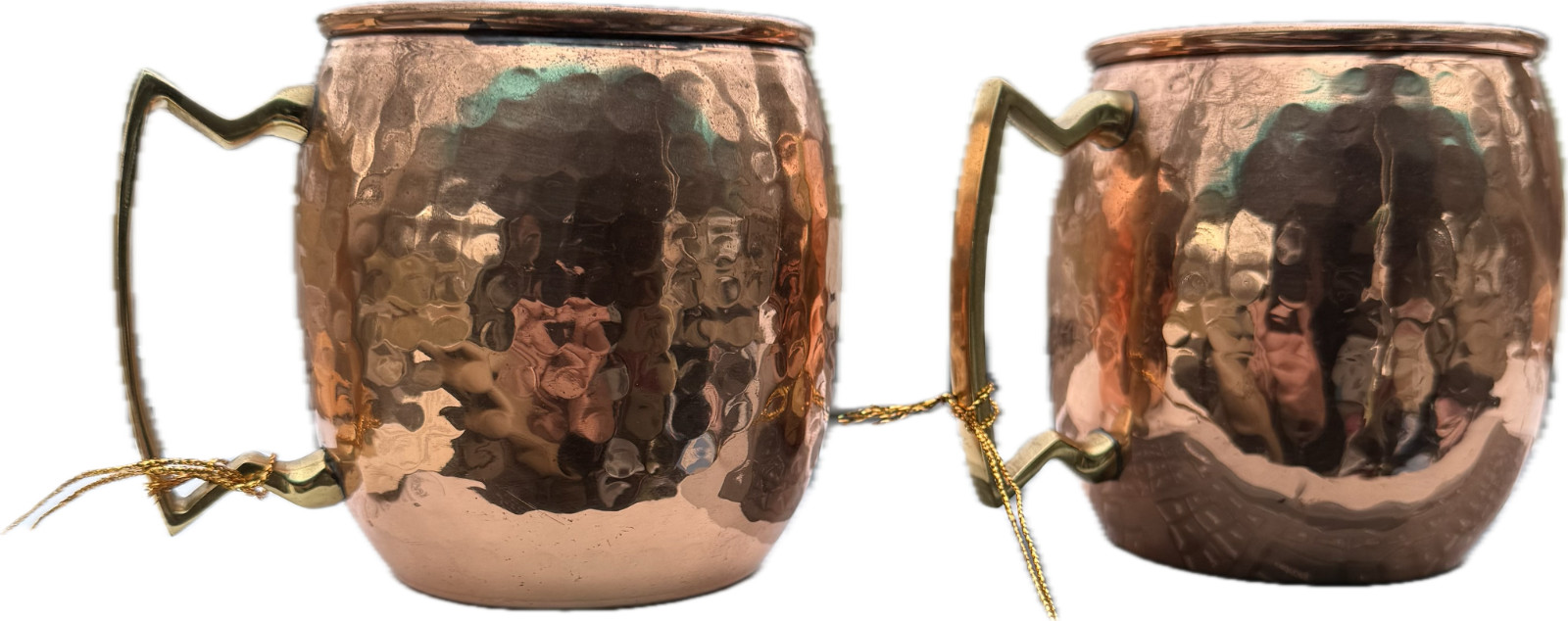 OLD DUTCH INTERNATIONAL PAIR HAMMERED COPPER BRASS NICKLE MOSCOW MULE 16-OZ MUGS