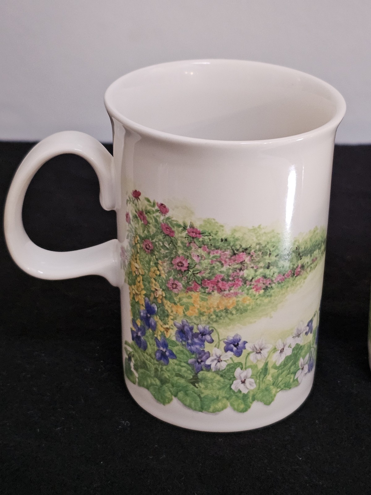 Dunoon Dog Rose & Bluebell Fine Bone China Floral Mugs Set of 2