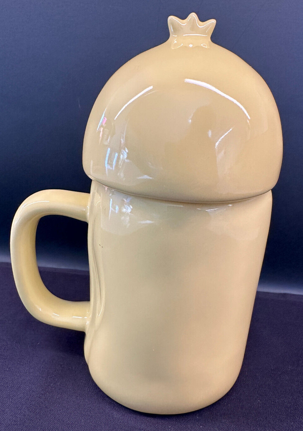 Rae Dunn-Two Piece ‘Happy Chick” Yellow Coffee Mug with Lidded Topper Chick Head