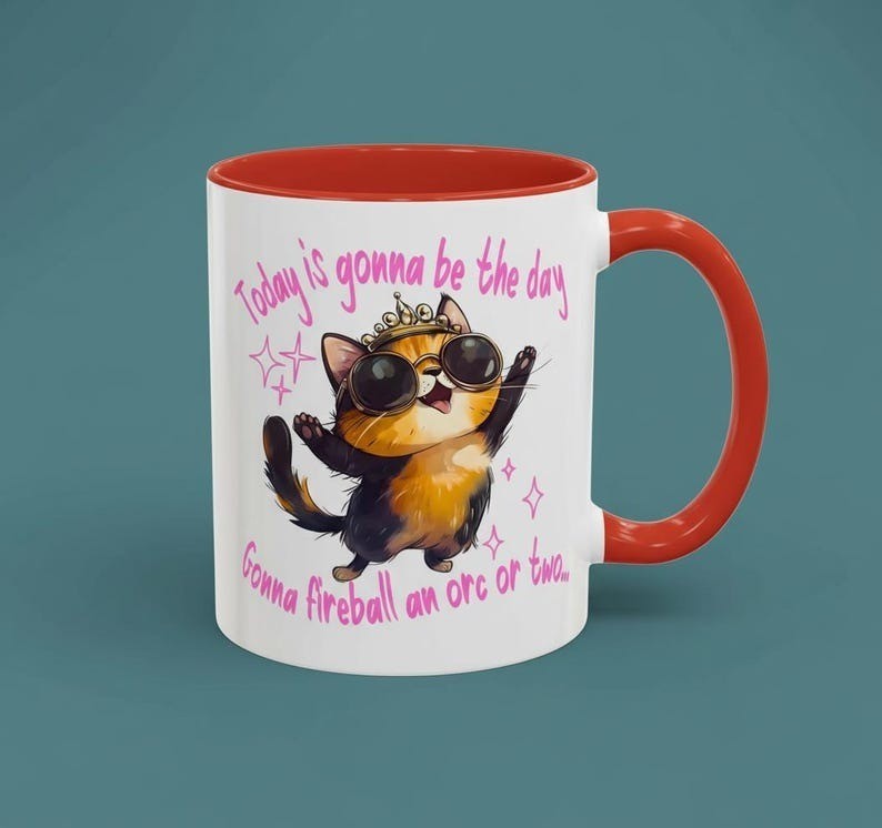Dungeon Crawler Carl Accent Mug, Princess Donut “Gonna Fireball an Orc or Two”