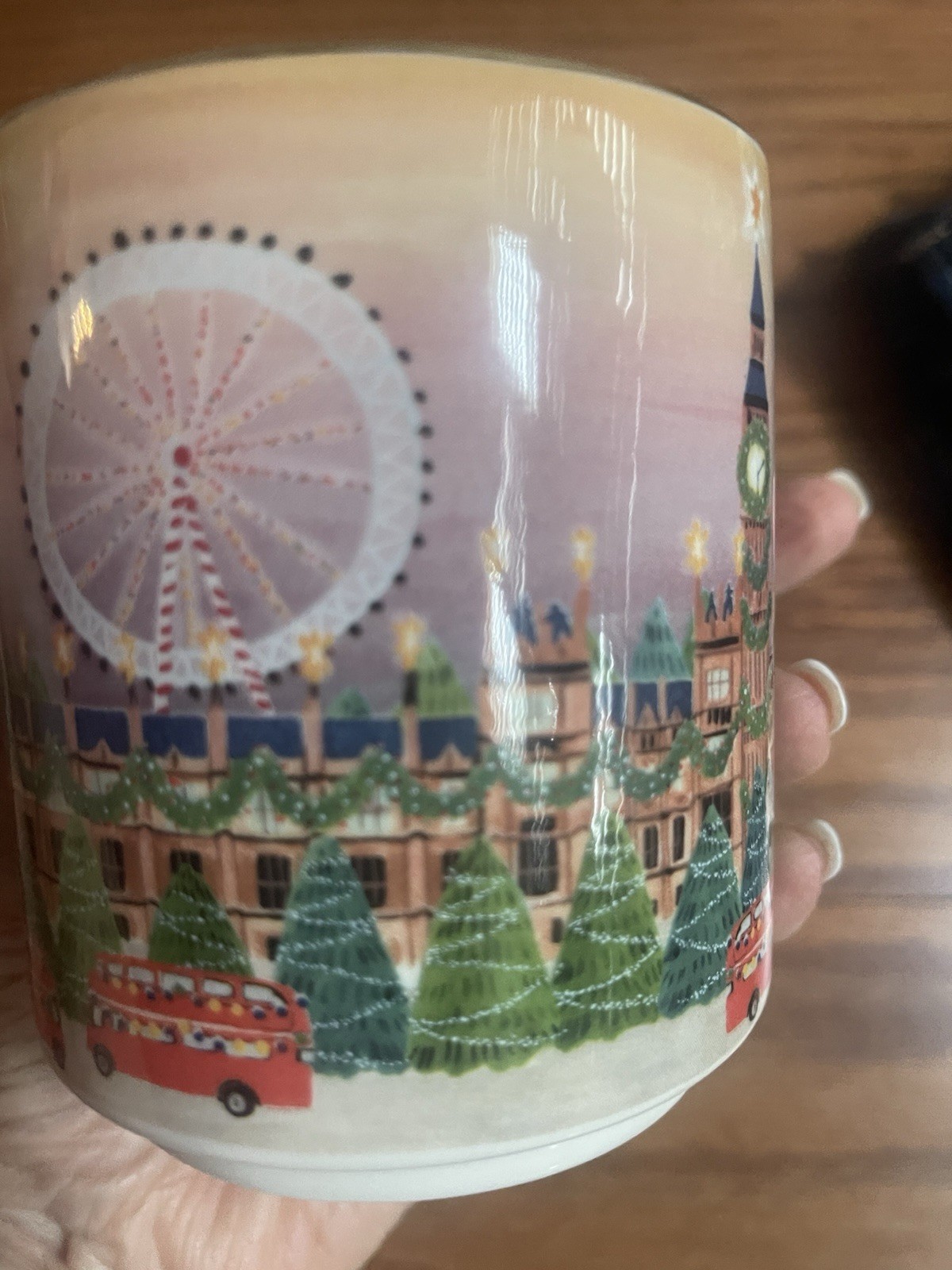Anthropologie Holiday in the City Stoneware Mug London 13oz. 4″x3.5″