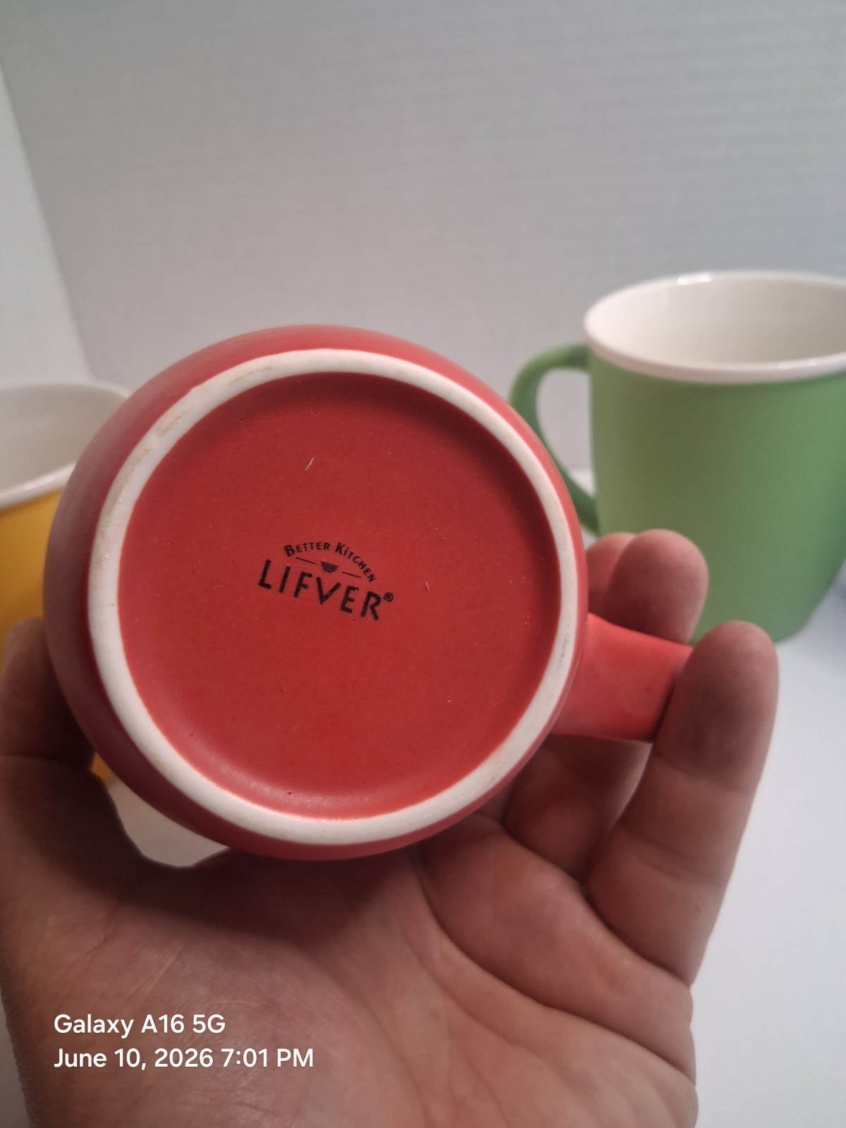 LIFVER Ceramic Coffee Mug Set of 4 Solid Color Multicolor Modern Round