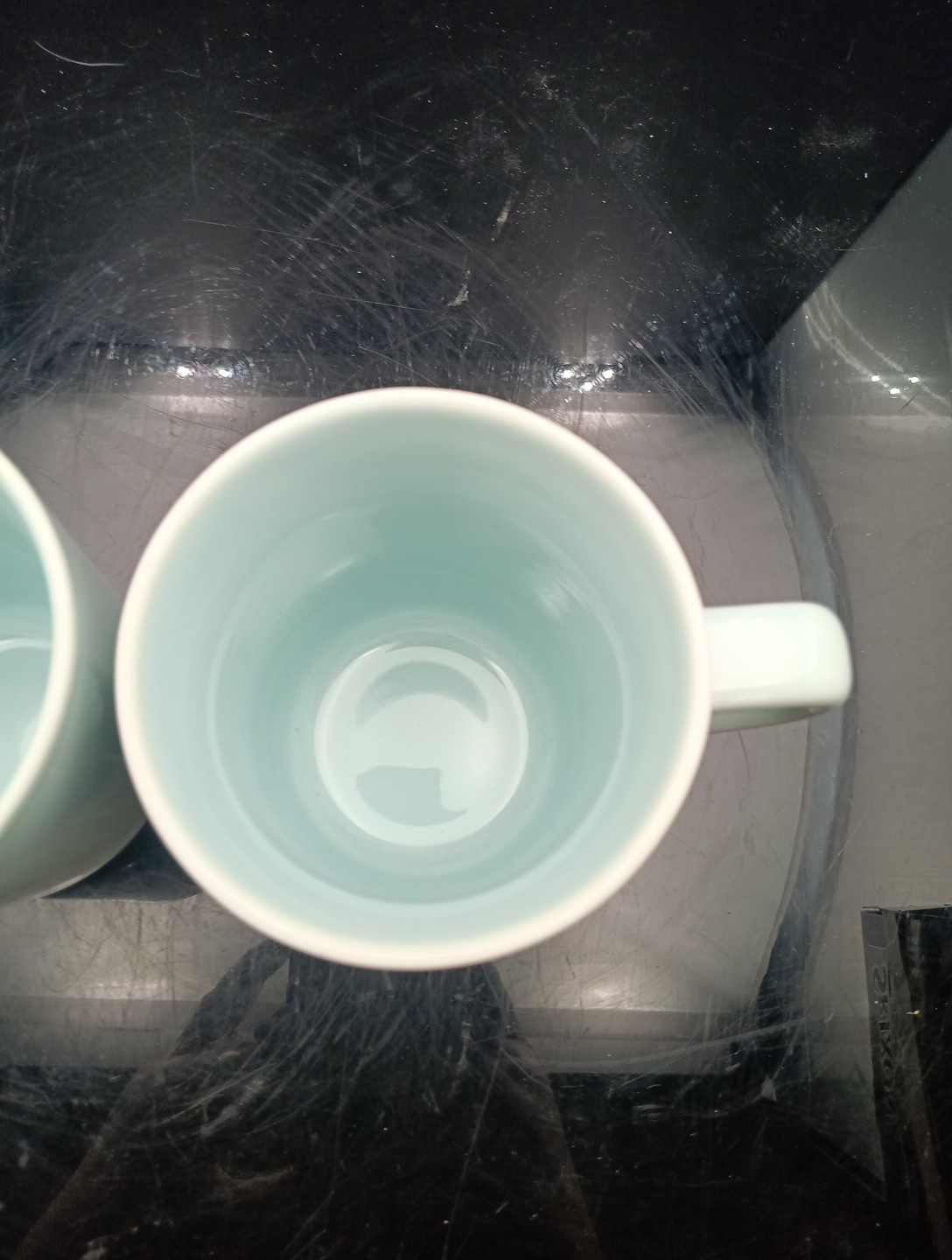 Pair Of Real Simple SEAGLASS Stoneware Coffee Mugs 4 1/2″ RARE! Free Ship! T2690
