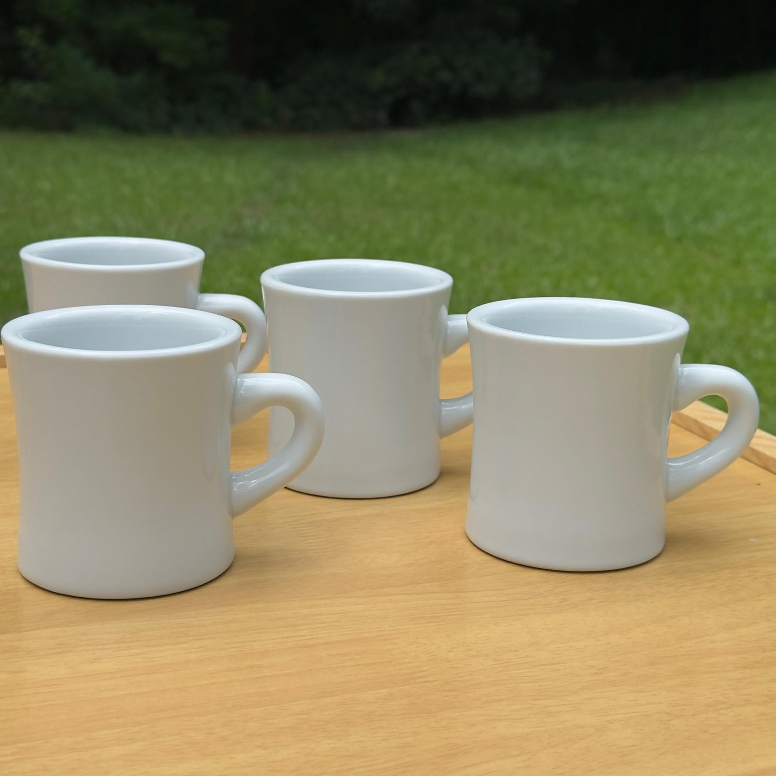 Vertex China – Bone White Restaurant Style Mugs – 8 oz – Lot Of 4
