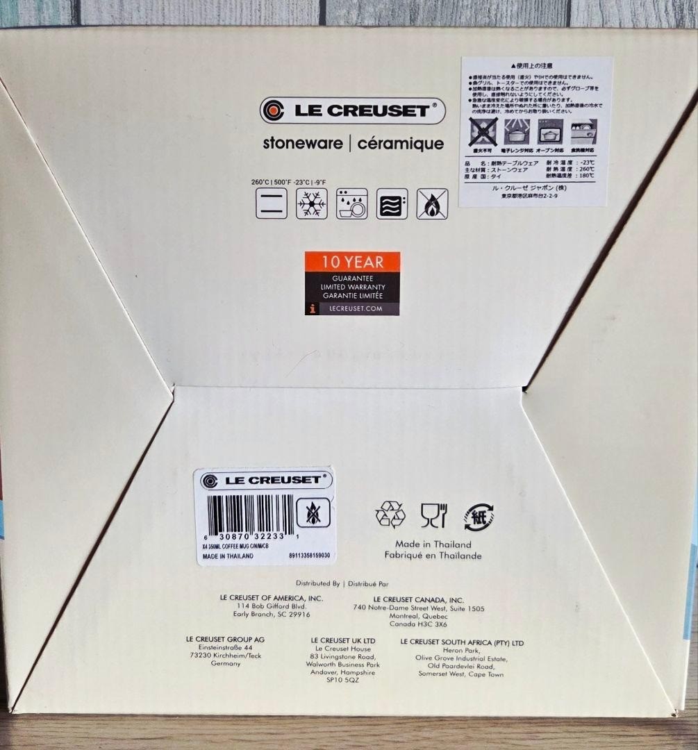 Le Creuset Coffee Mug Cup Set of 4 350ml 12oz The Elements Collection Japan NEW