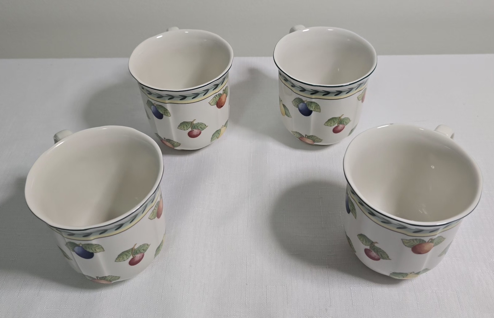 Villeroy & Boch French Garden 4 set of Mugs, likely used, 3 Luxembourg 1 Germany