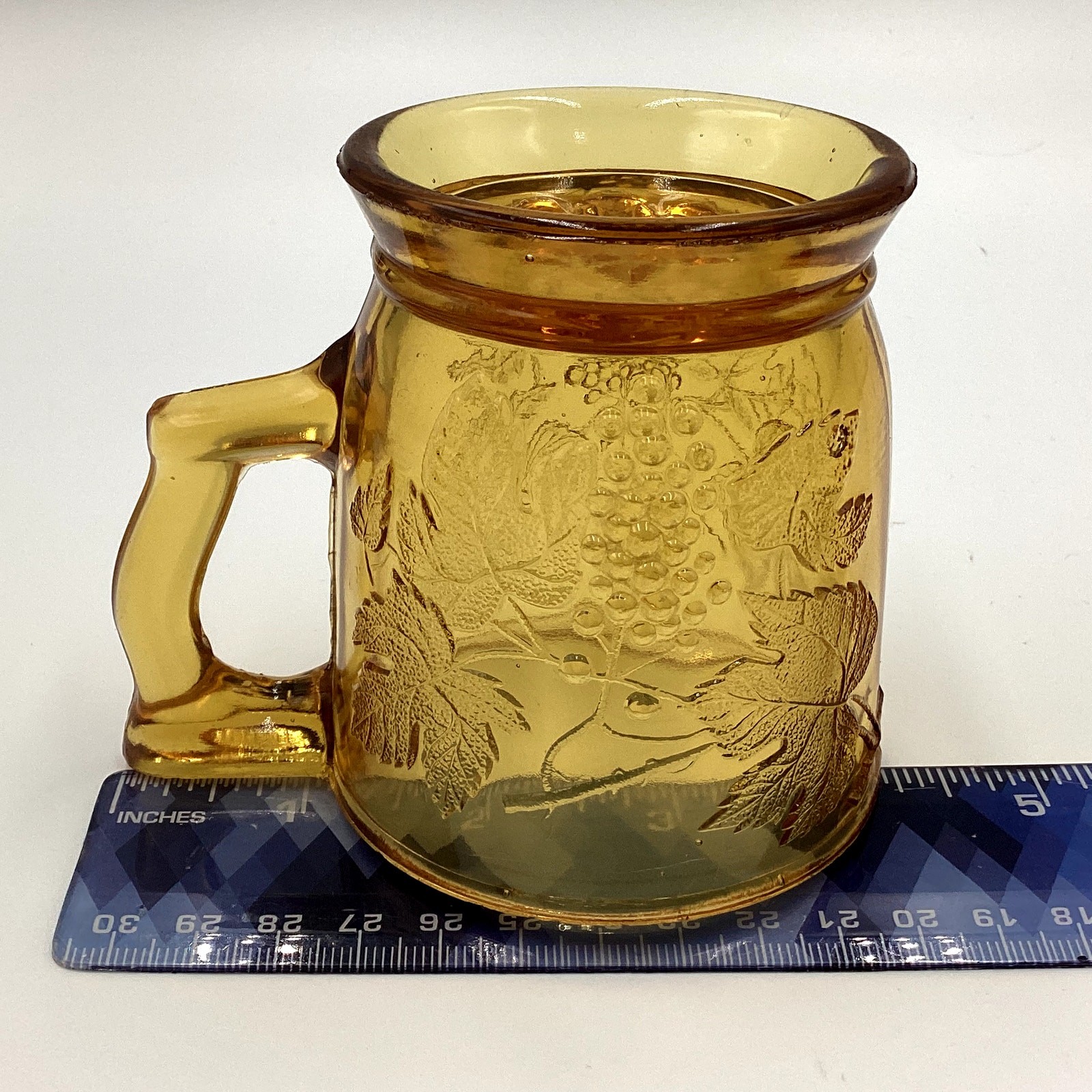EAPG Bryce Brothers Amber Glass Mug Grape Bunch