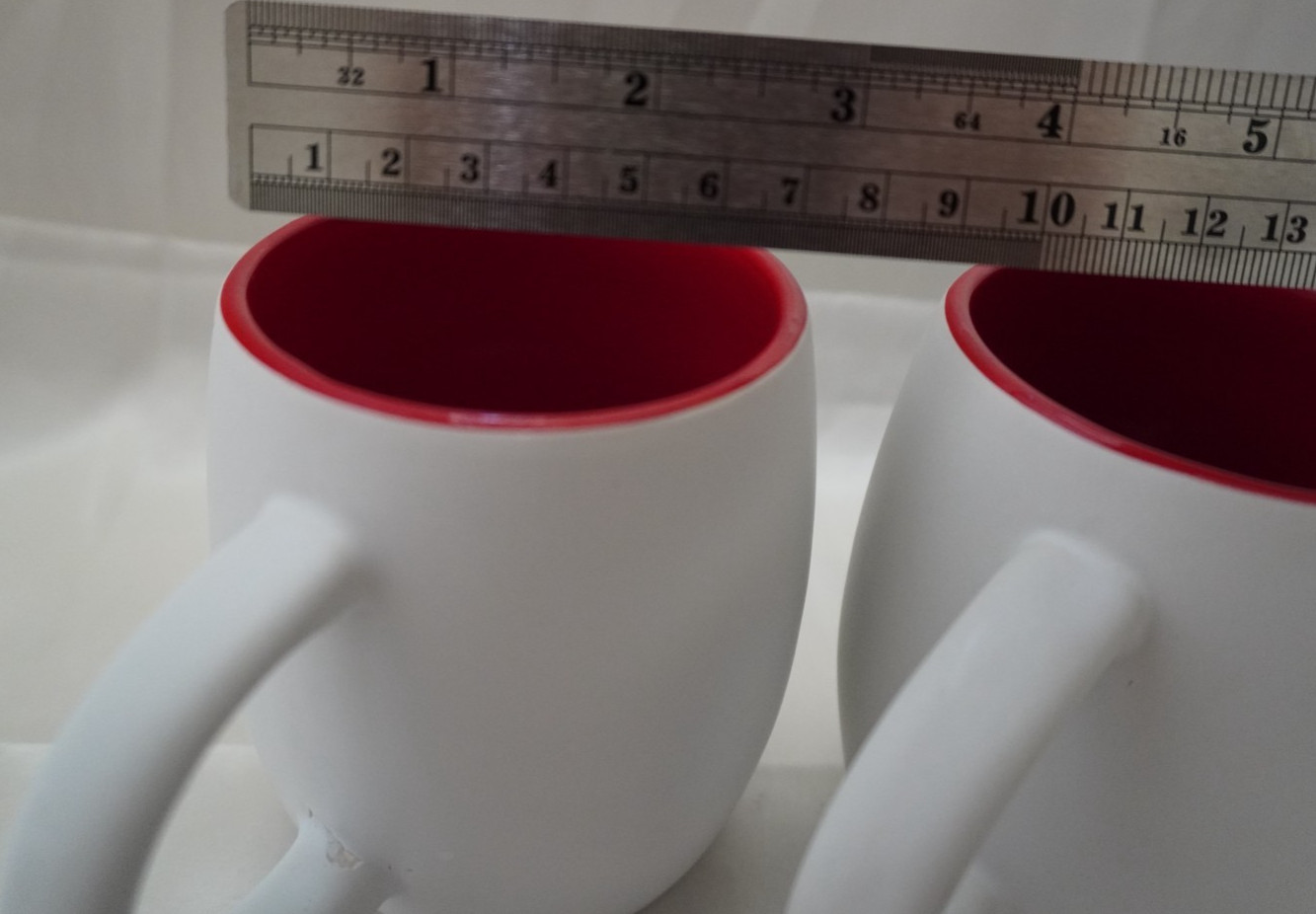 4 Liquid Logic Sublimation Blanks Coffee Mugs White Matte 11 oz Red Interior