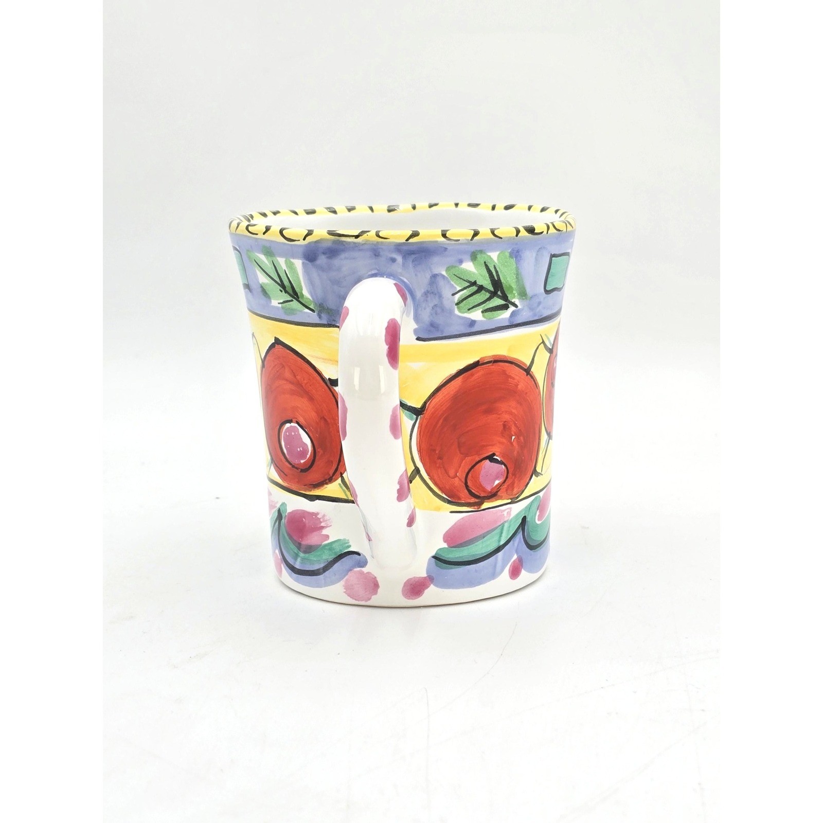 Tickled Pink Hand Painted Ceramic Mug Elizabeth Roache Present Tense – Pink Dot