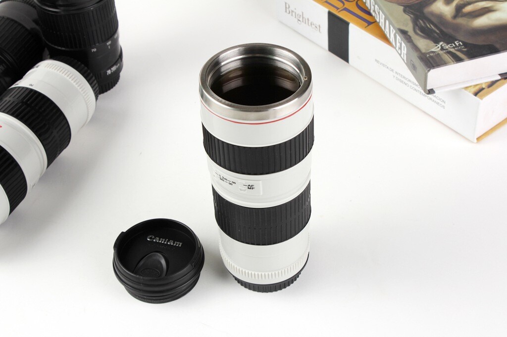 Camera Lens Coffee Mug Stainless Steel Thermos Cup Photographer Gifts Travel Mug