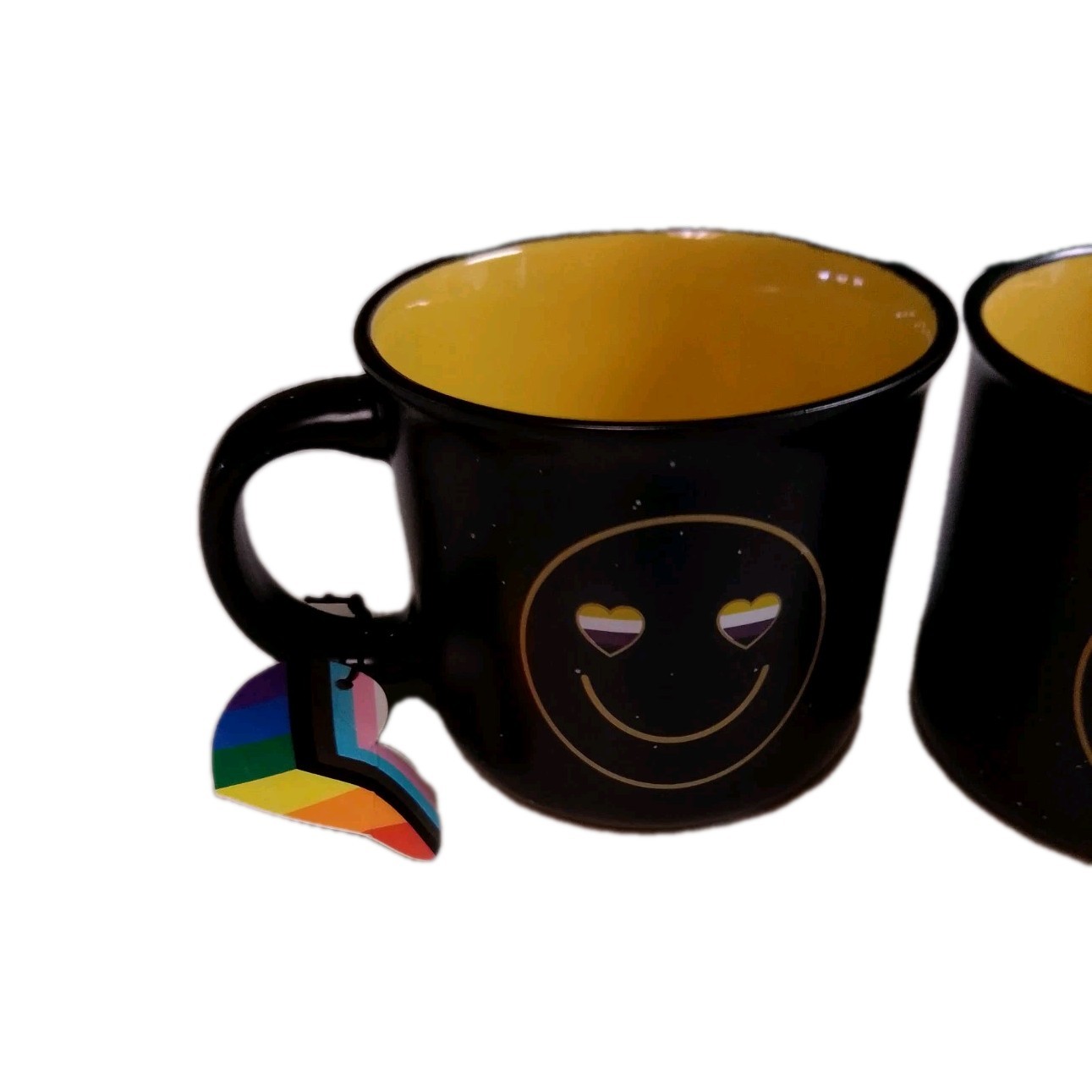 NWT Sheffield Home “Be You” Pride Mug Set of 2 Non-Binary Heart Eyes Smiley Face