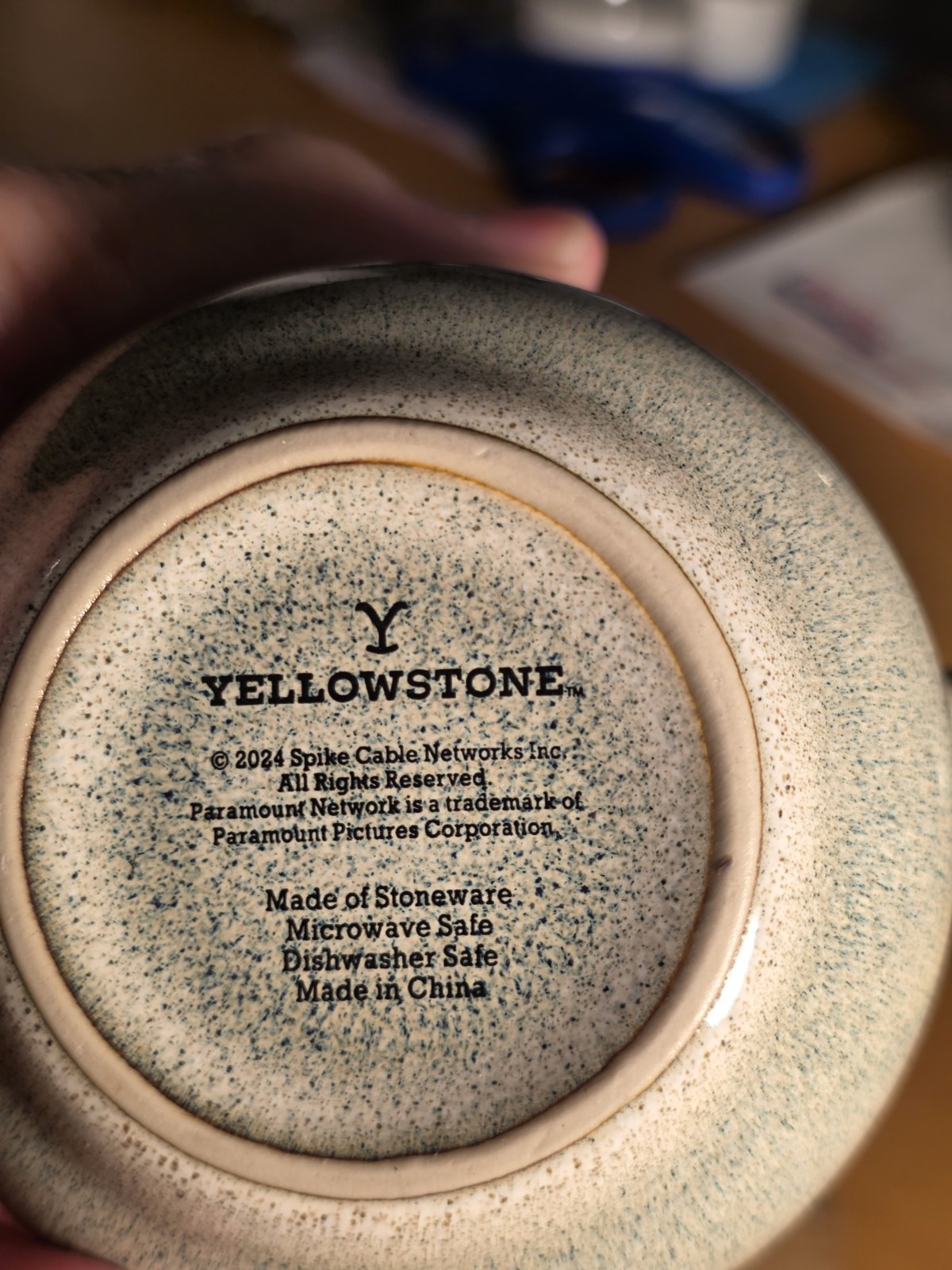 2 Yellowstone Stoneware Mugs, Microwave & Dishwasher Safe. Paramount license.