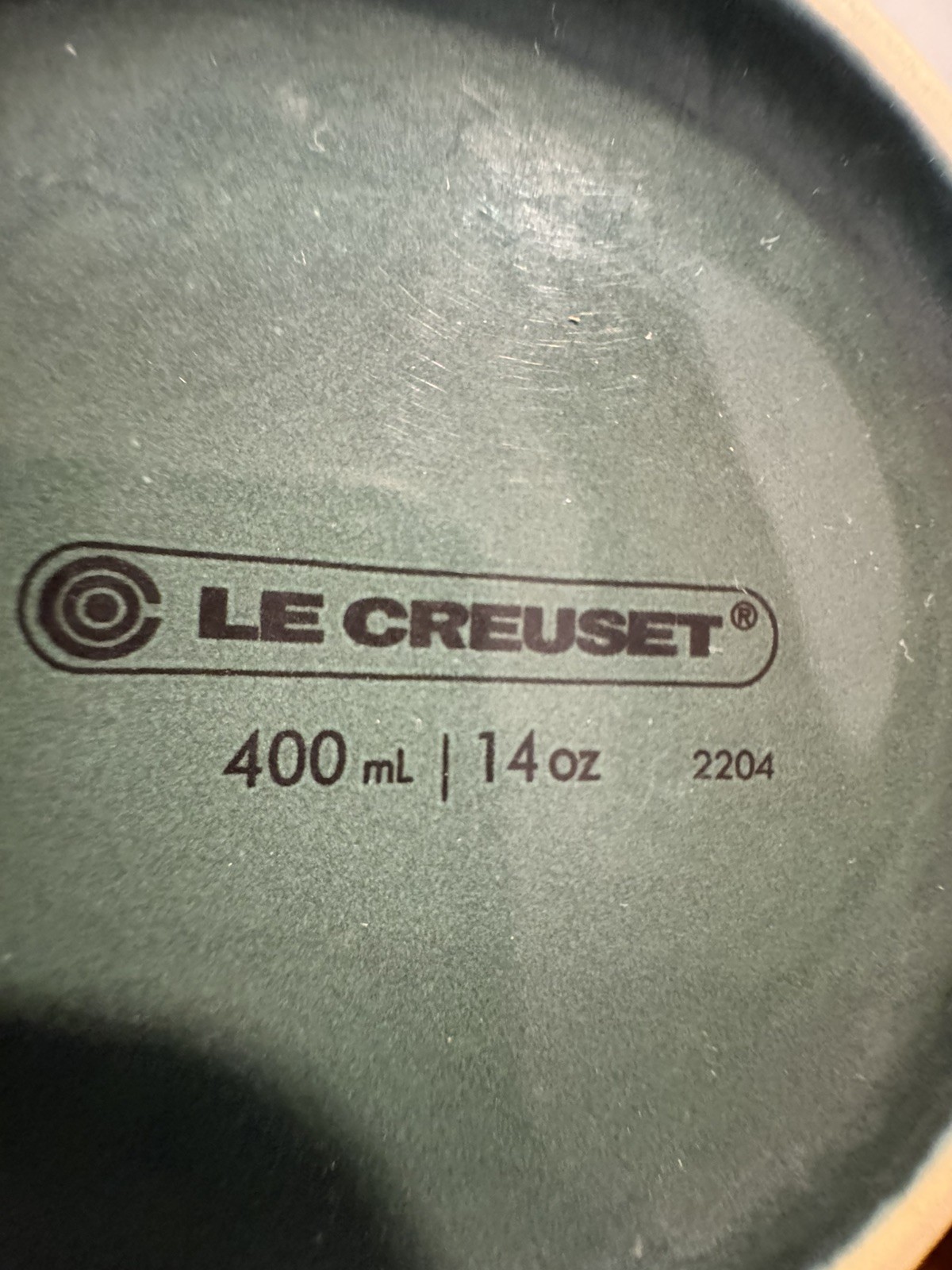 Le Creuset Mugs Set of 2 Coffee Mugs 14oz each Green Color