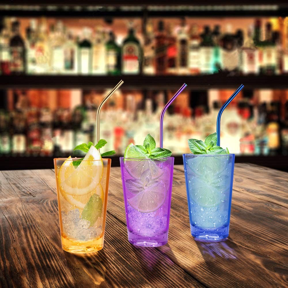 Unbreakable Drinking Glasses, 5 Oz Plastic Tumblers Cups Set of 6 in 3 Assort